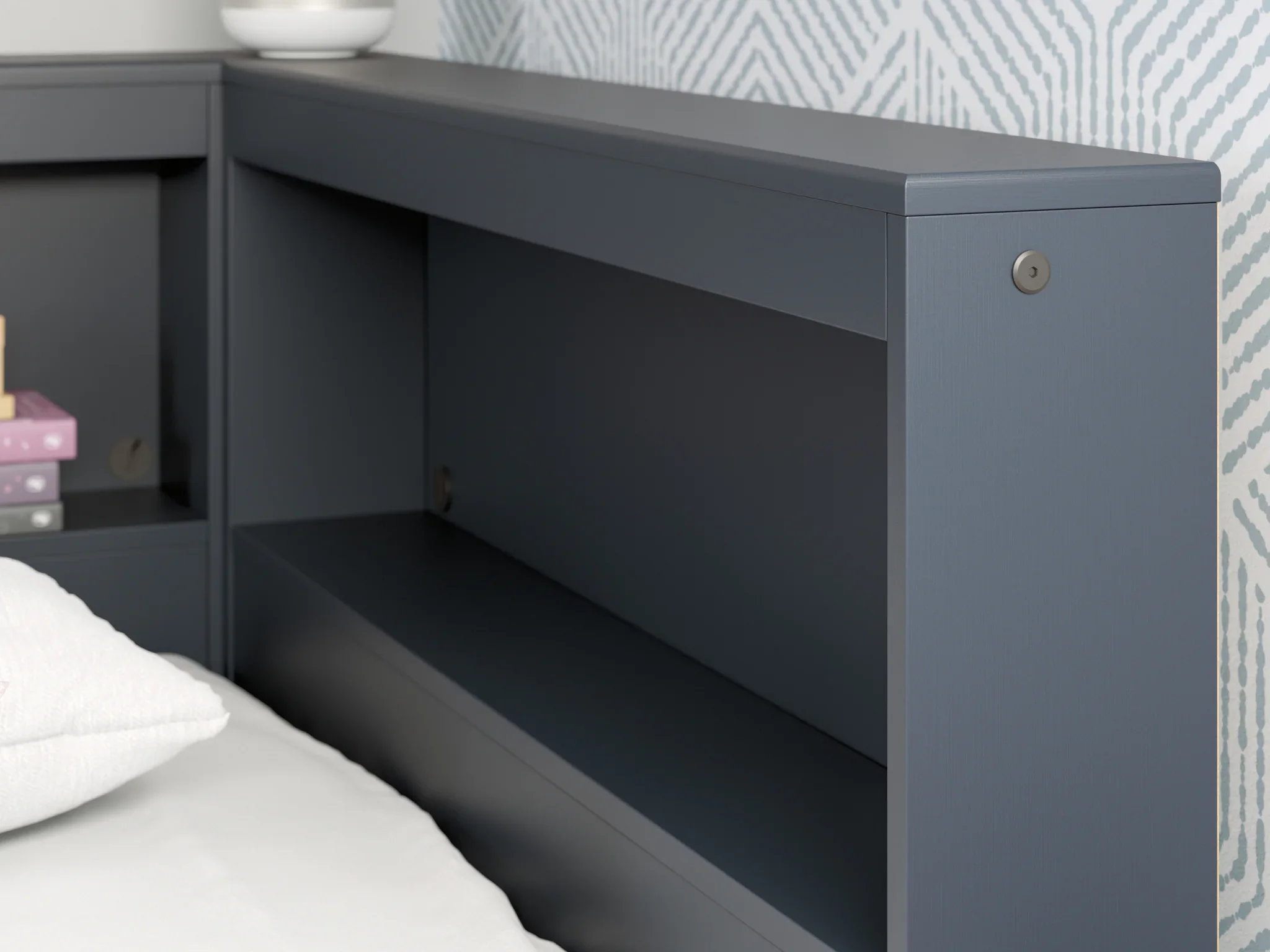 Simmenfort - Navy Blue - Twin Bookcase Storage Bed - Image 9