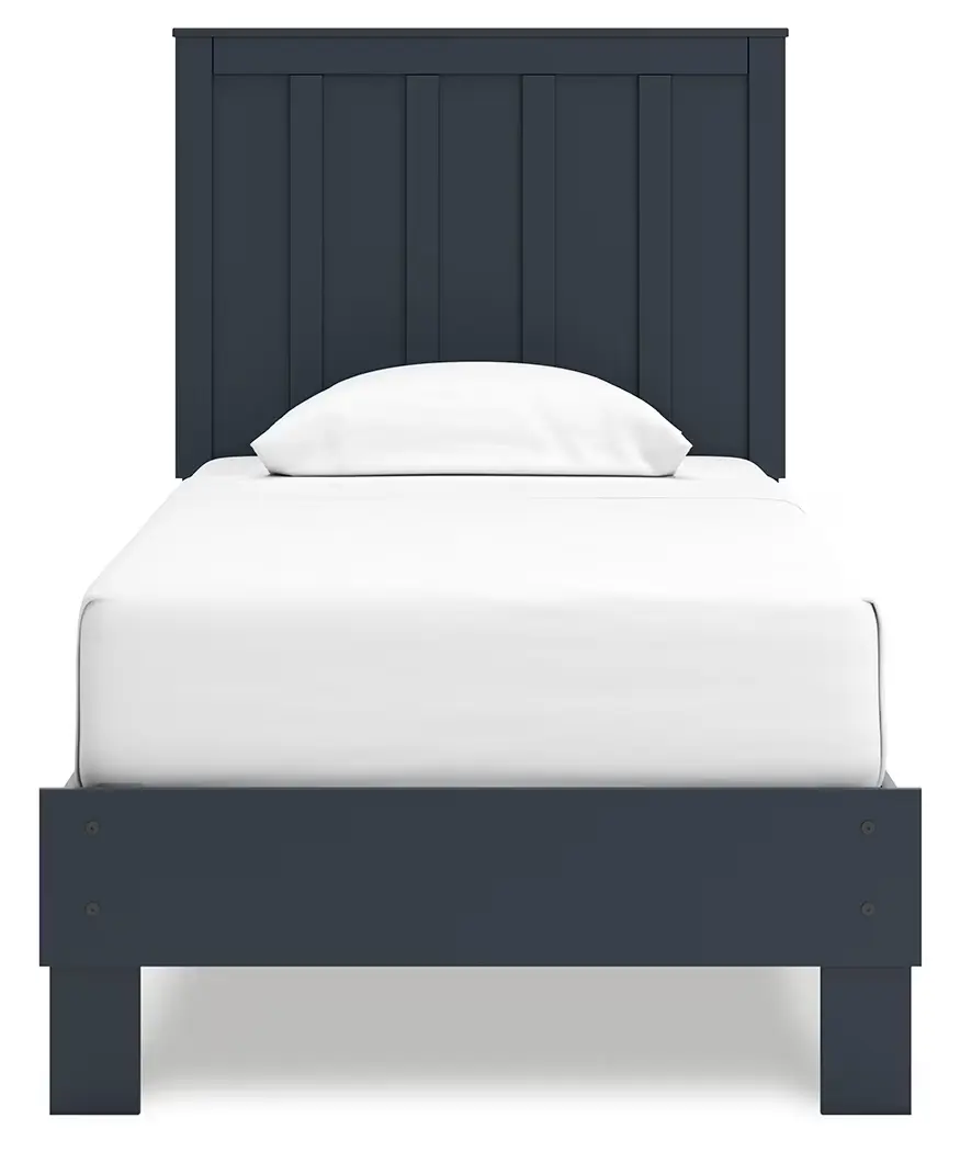 Simmenfort - Navy Blue - Twin Platform Bed With Panel Headboard - Image 6