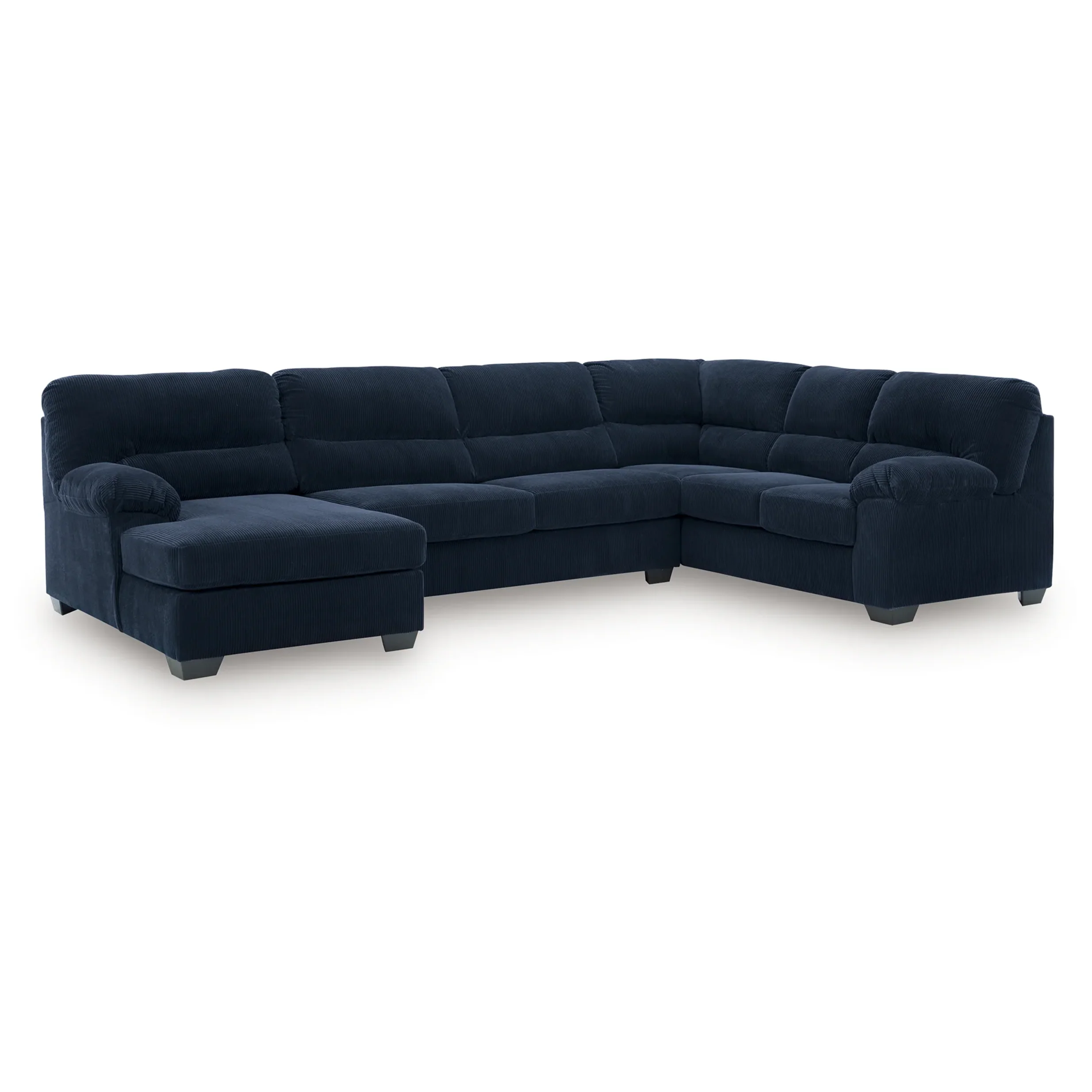 SimpleJoy - 3-Piece Sectional With LAF Corner Chaise - Navy
