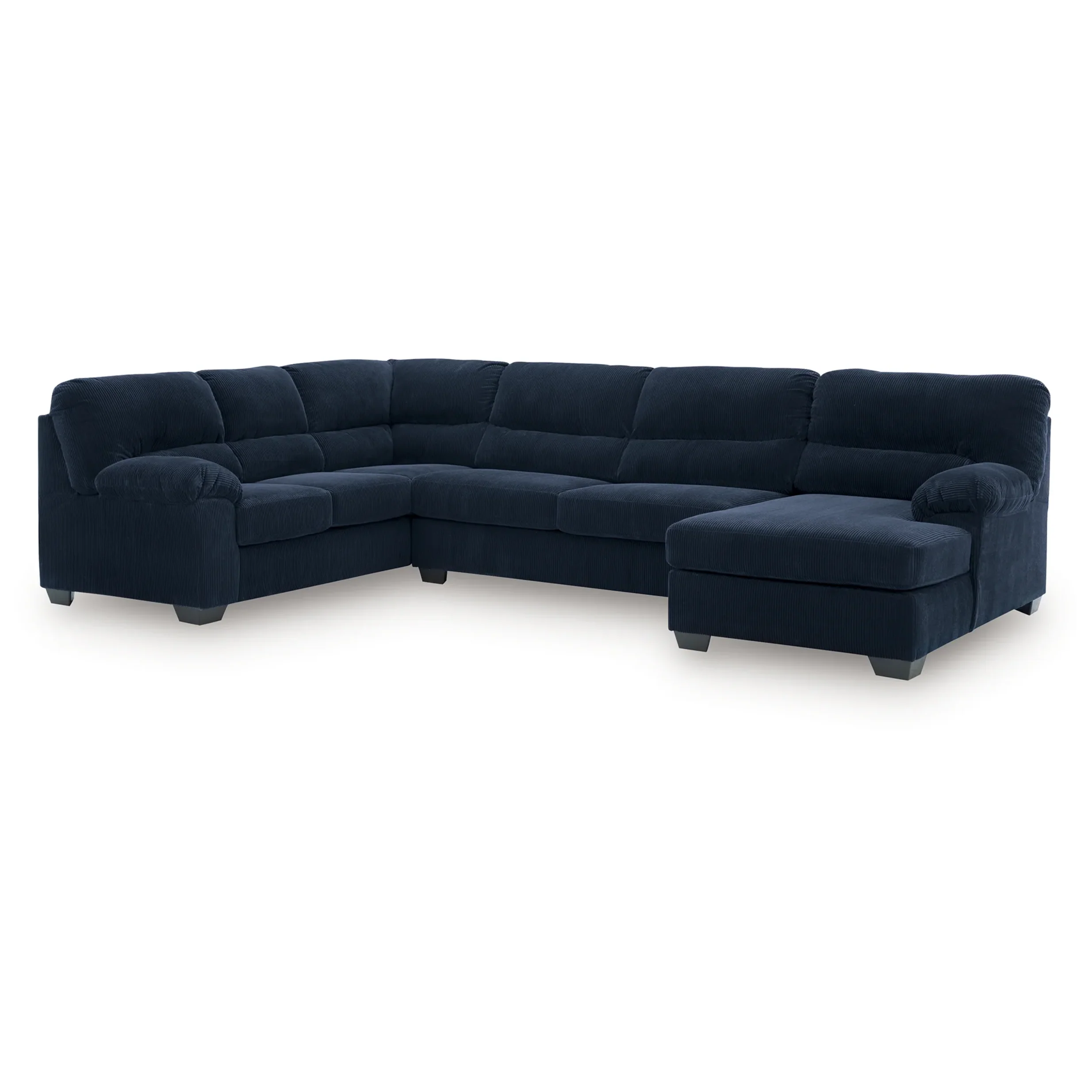 SimpleJoy - 3-Piece Sectional With RAF Corner Chaise - Navy