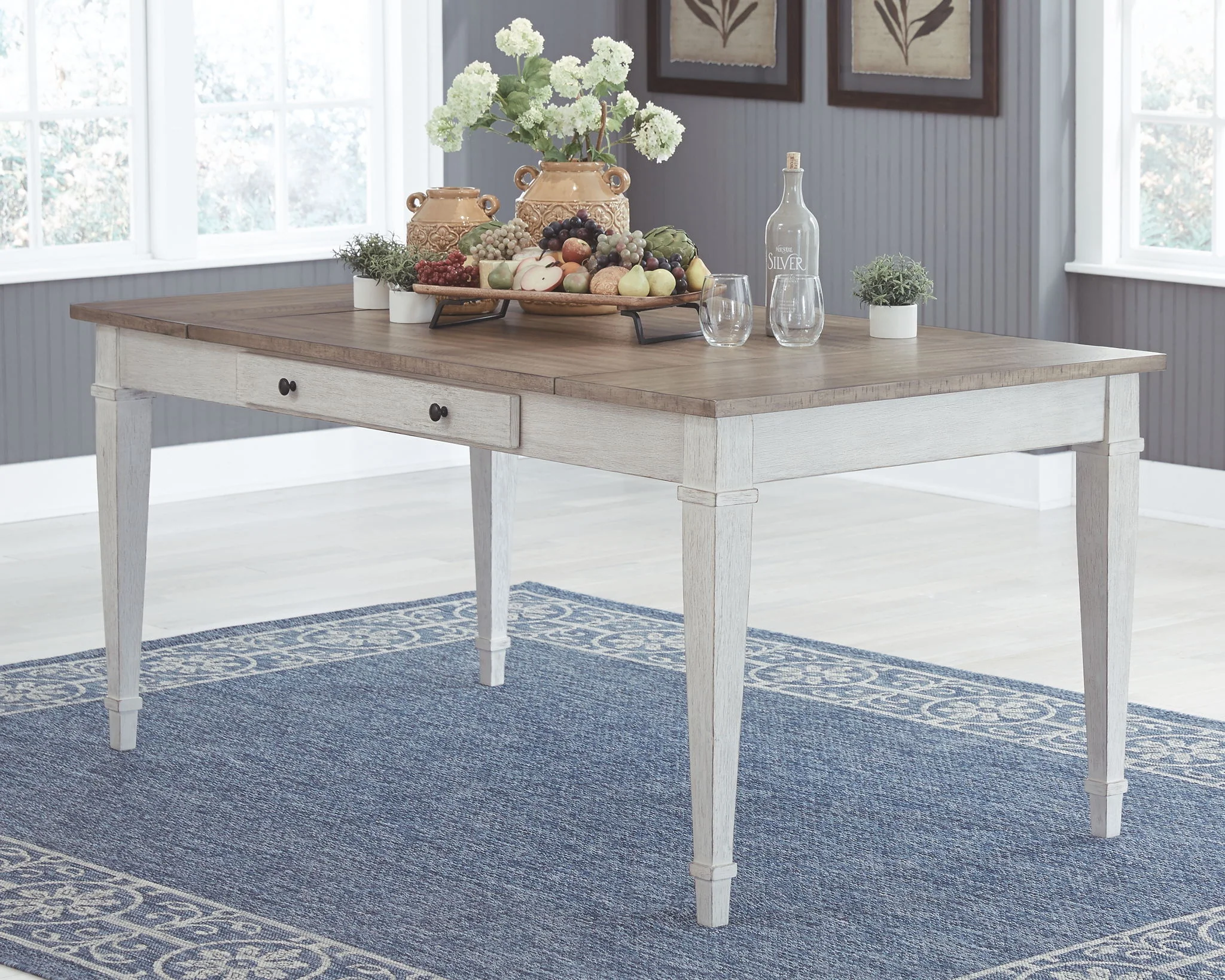 Skempton - White - Rect Drm Table W/Storage - Image 2