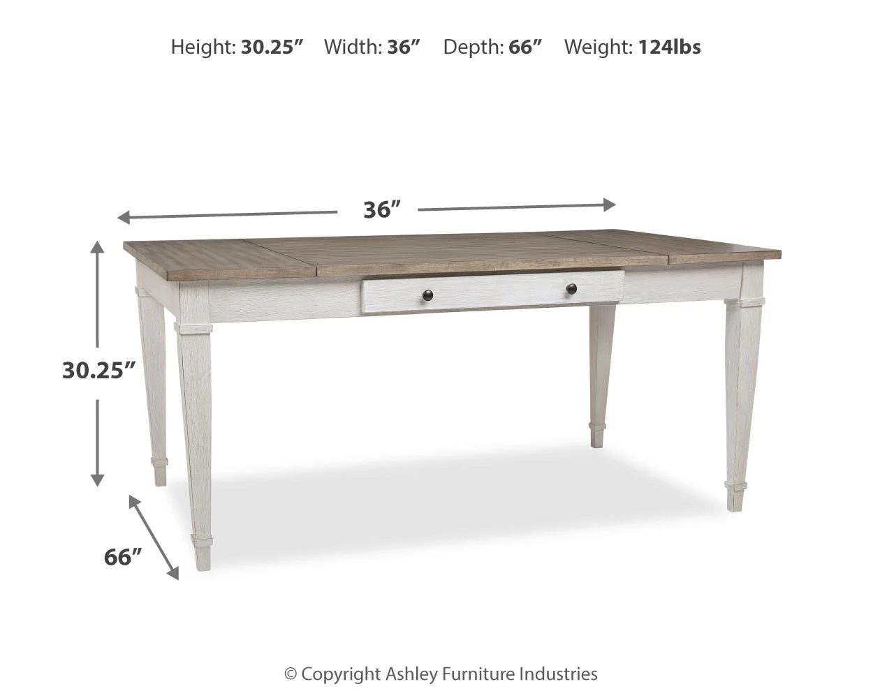 Skempton - White - Rect Drm Table W/Storage - Image 4