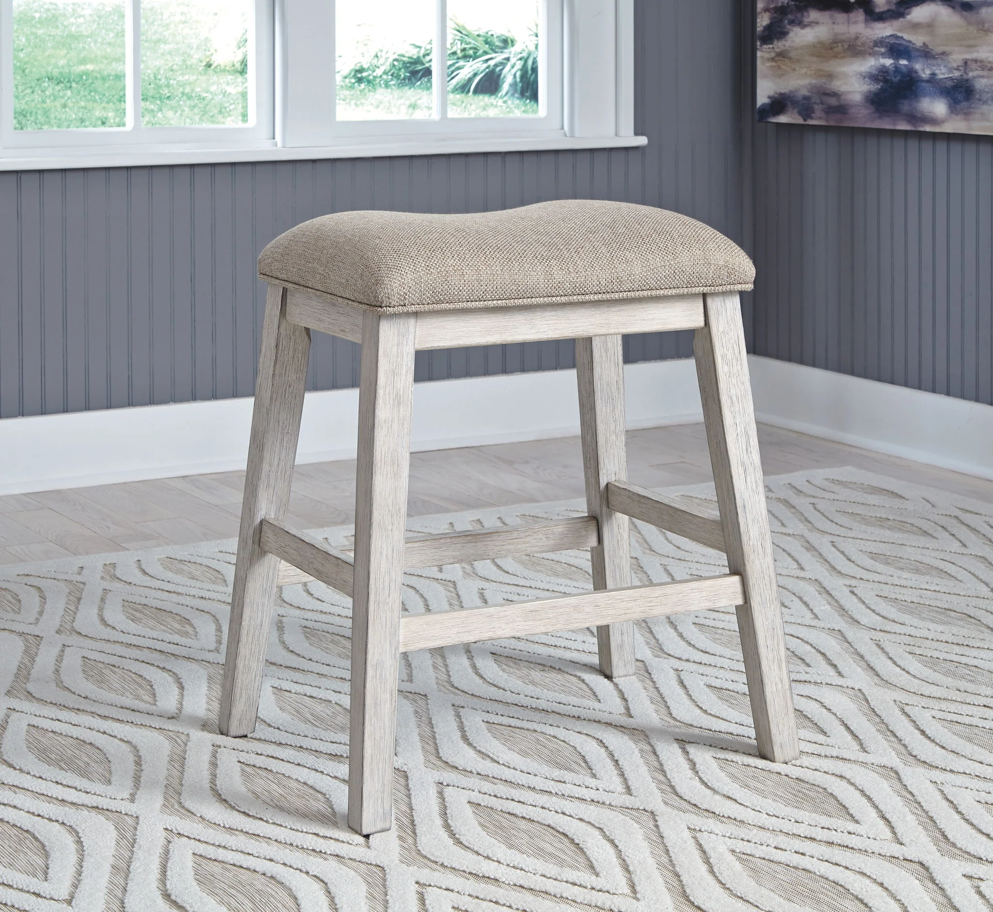 Skempton - White - Upholstered Stool (Set of 2) - Image 2