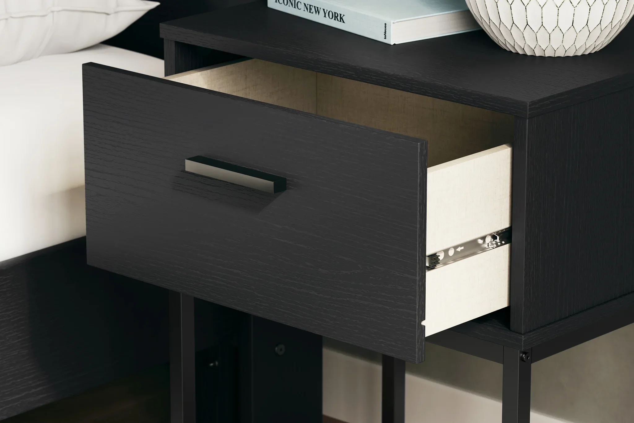 Socalle - Black - One Drawer Night Stand - Image 4