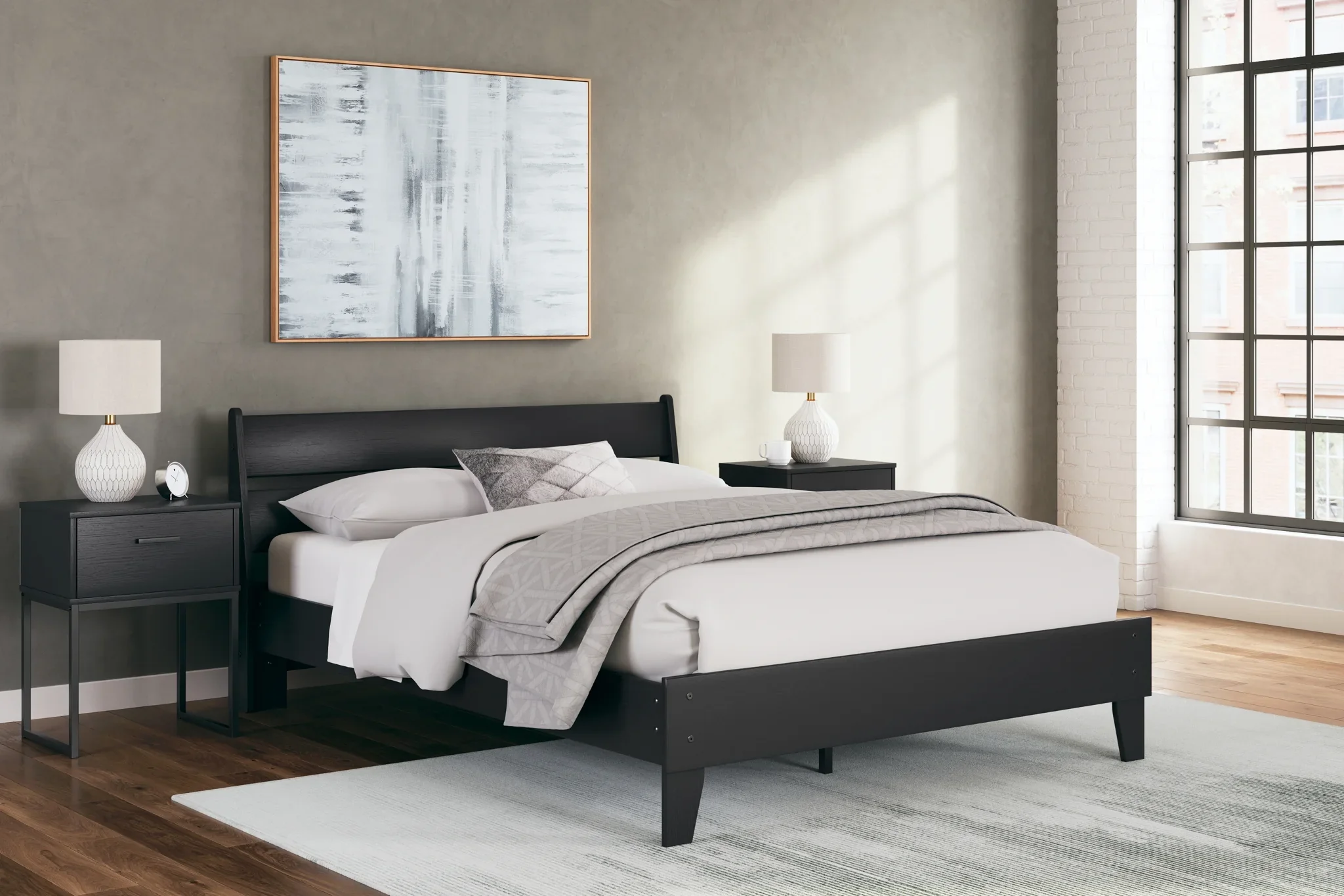 Socalle - Black - Queen Panel Platform Bed - Image 2