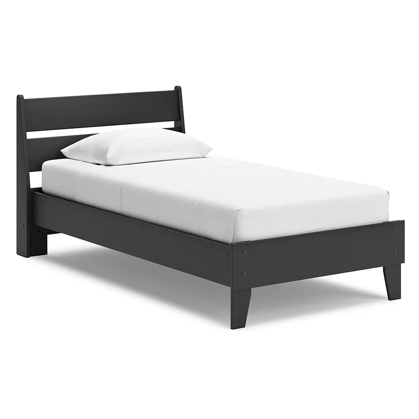 Socalle - Black - Twin Panel Platform Bed