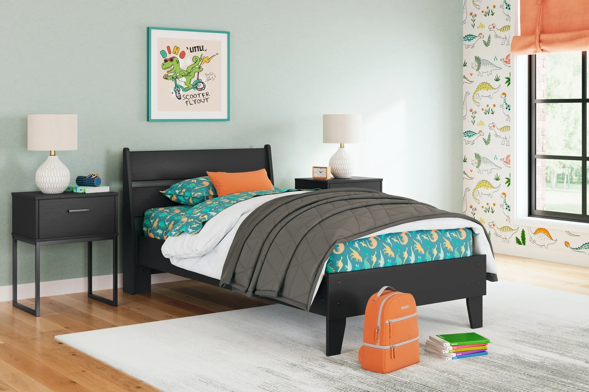 Socalle - Black - Twin Panel Platform Bed - Image 2