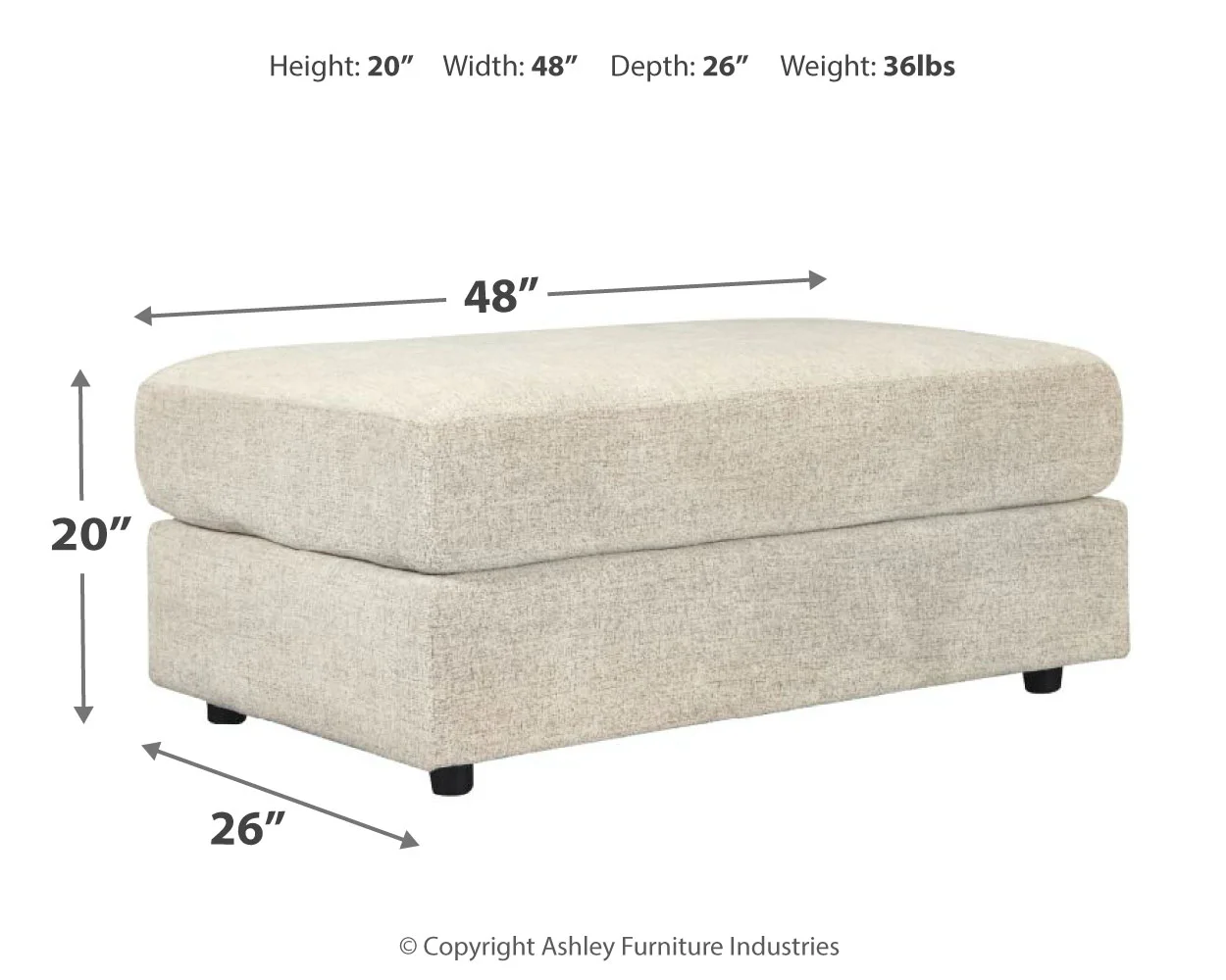 Soletren - Stone - Oversized Accent Ottoman - Image 5