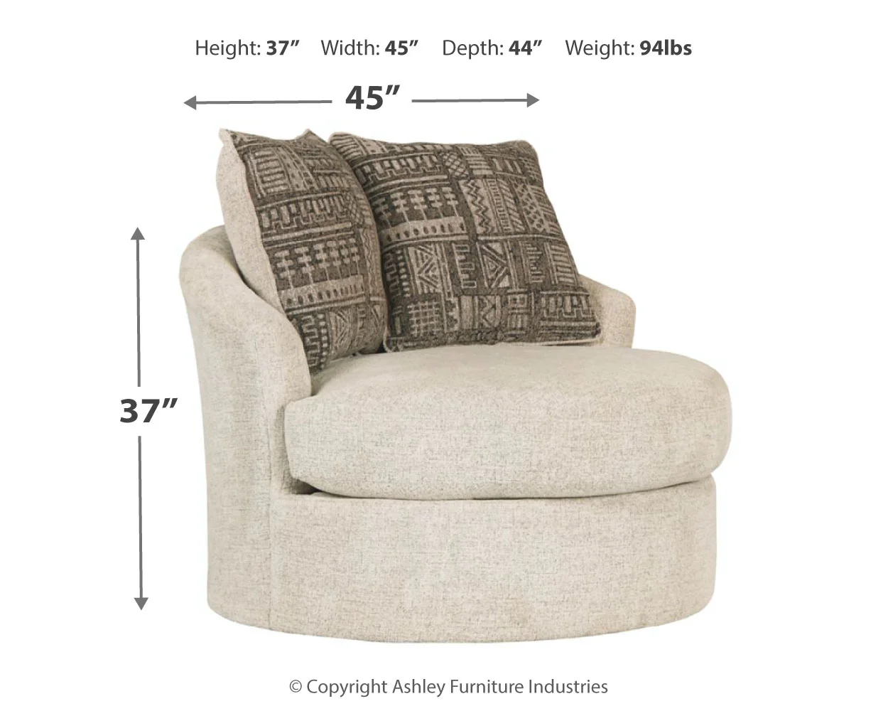 Soletren - Stone - Swivel Accent Chair - Image 5