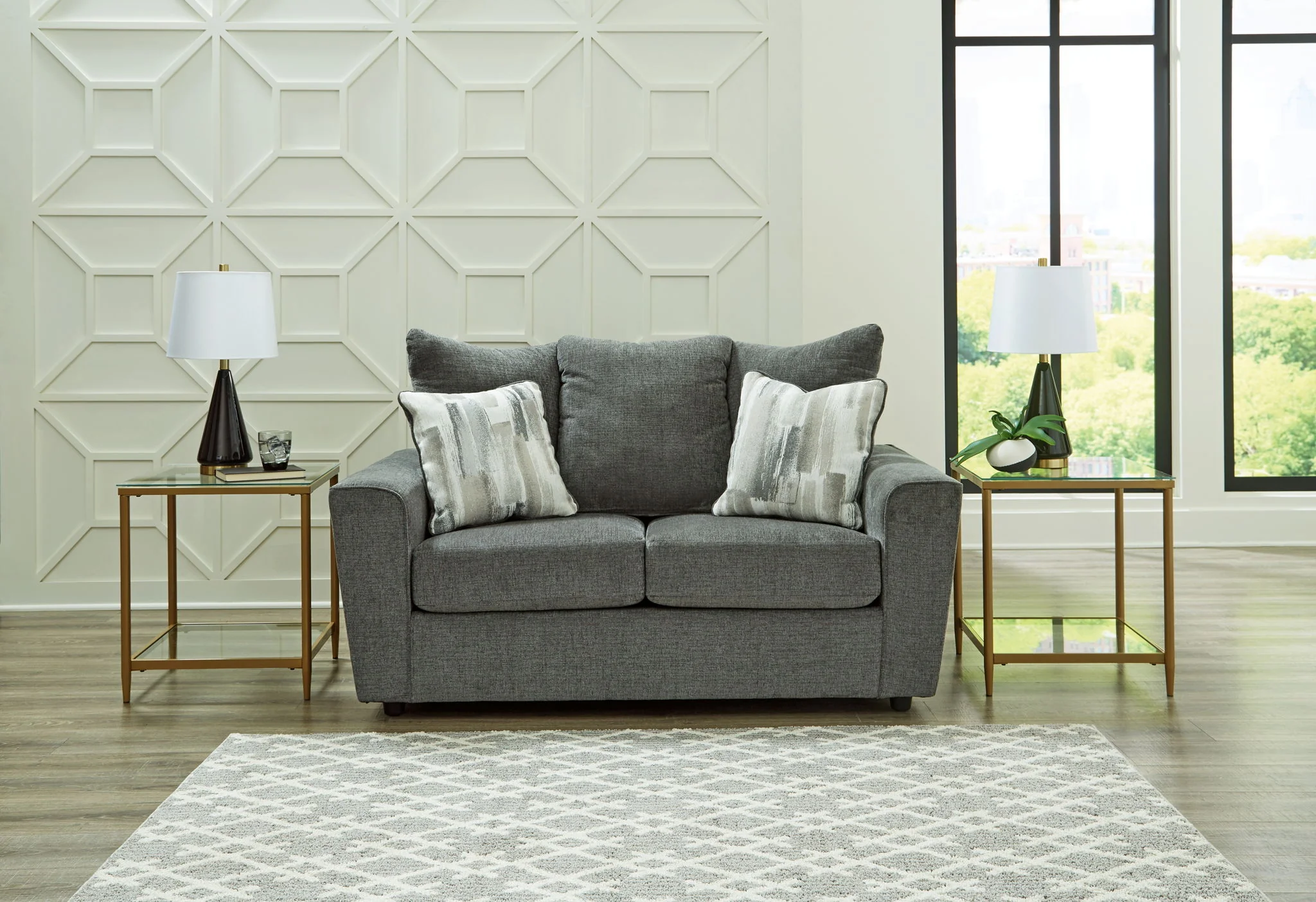 Stairatt - Gravel - Loveseat - Image 2