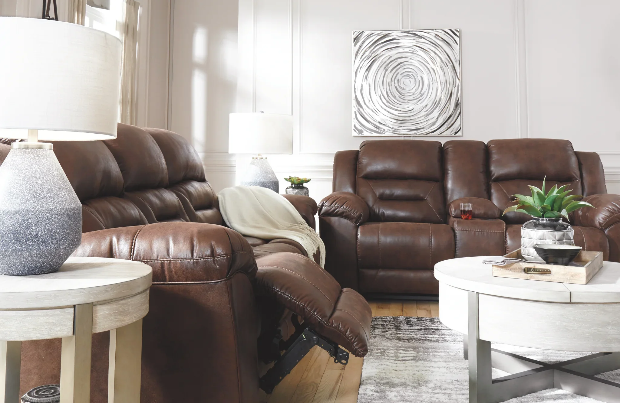 Stoneland - Chocolate - 3 Pc. - Reclining Sofa, Loveseat, Rocker Recliner - Image 4