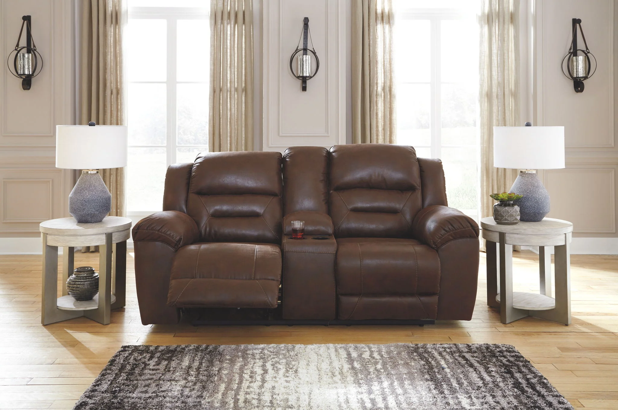 Stoneland - Chocolate - Dbl Rec Pwr Loveseat W/Console - Image 5