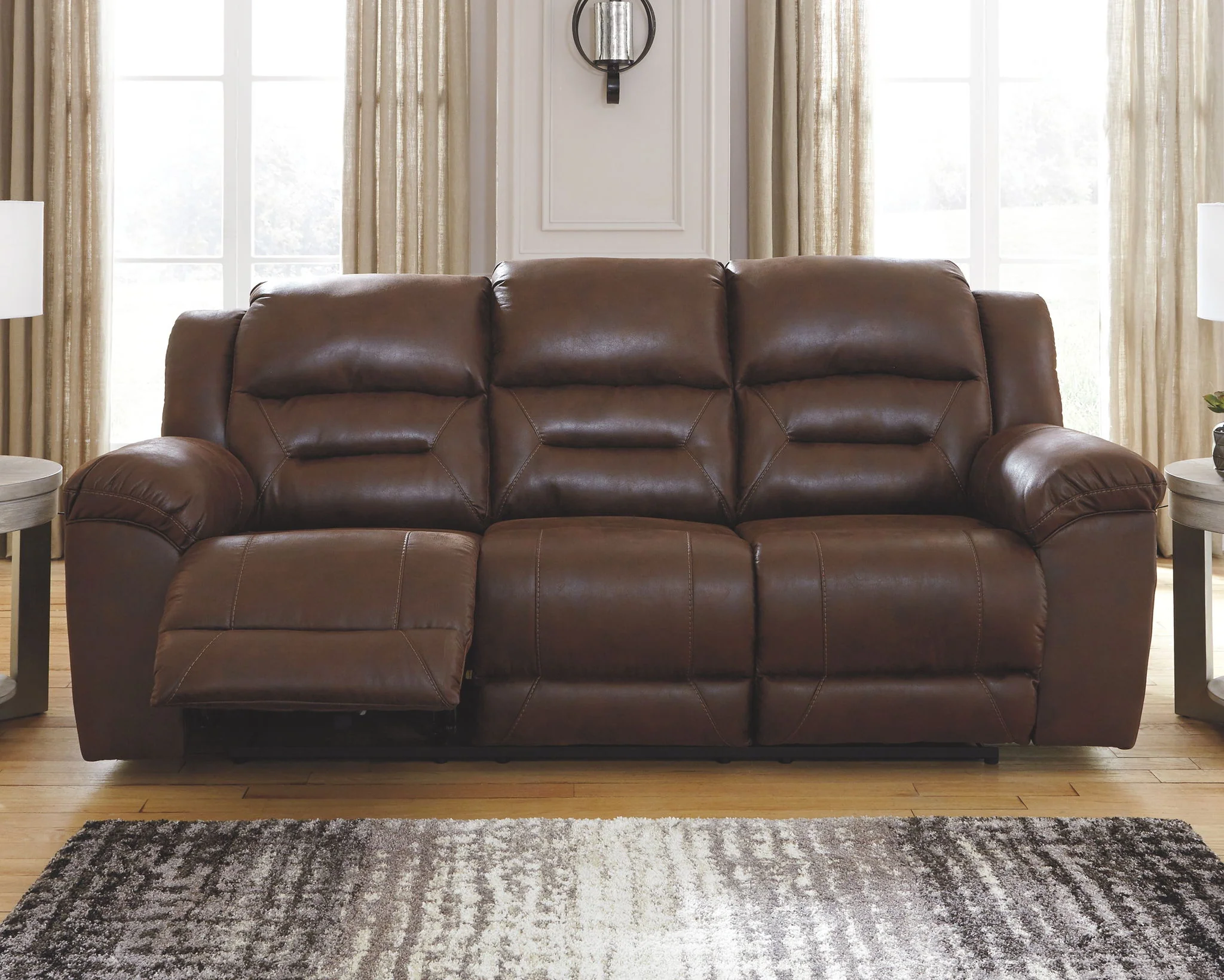 Stoneland - Chocolate - Reclining Sofa - Image 4