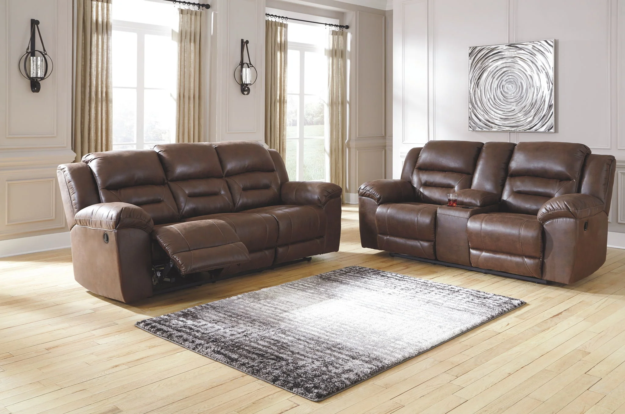 Stoneland - Chocolate - Reclining Sofa - Image 5