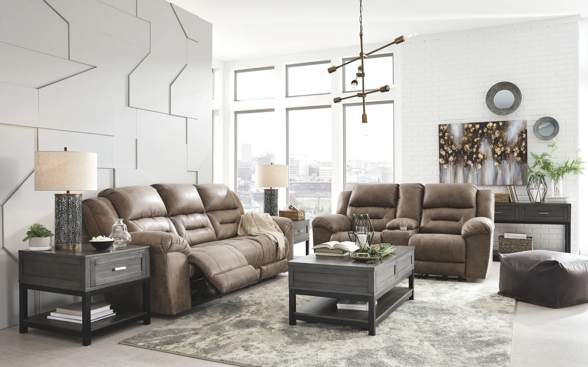 Stoneland - Fossil - 2 Pc. - Reclining Sofa, Loveseat