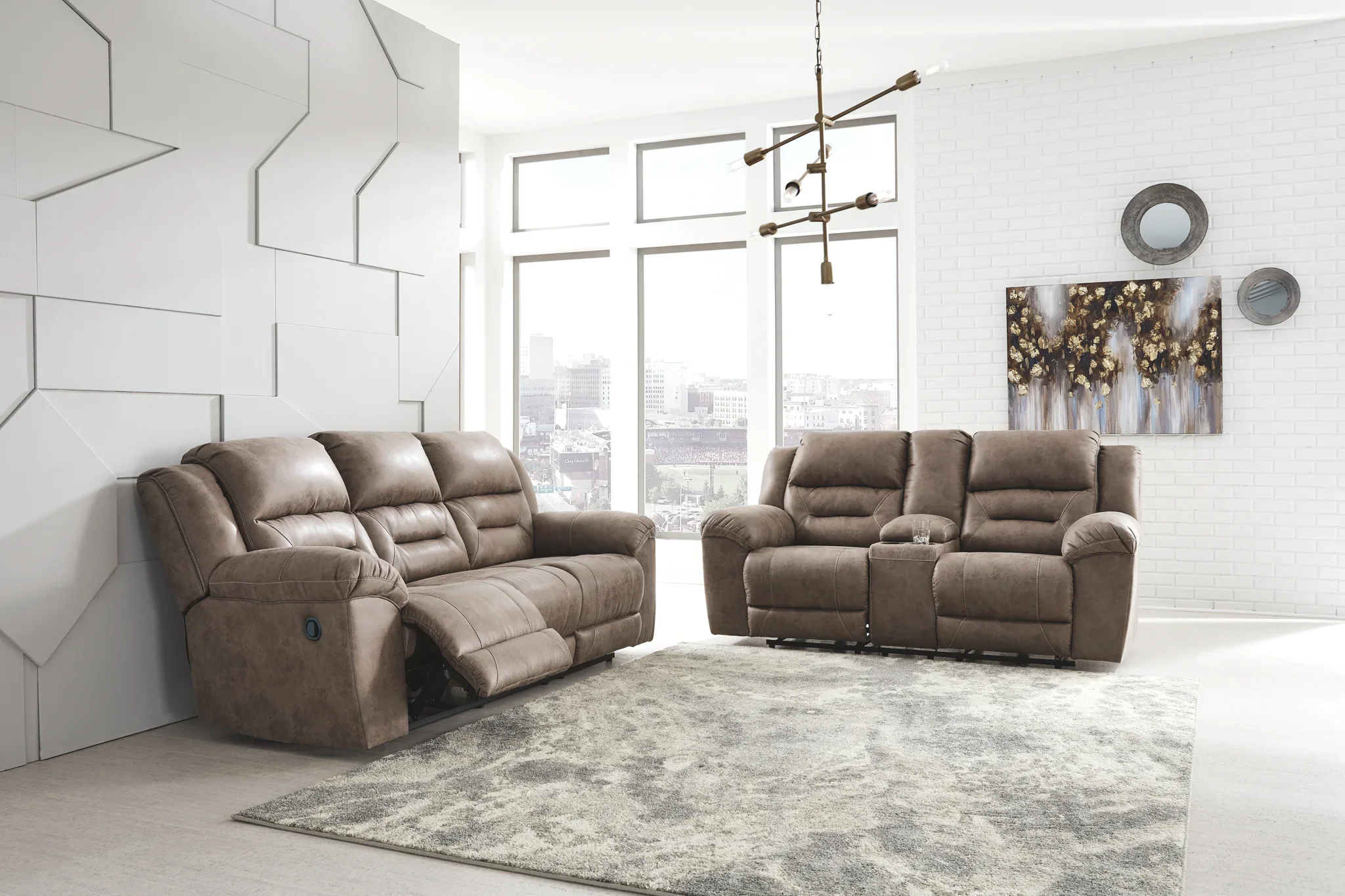 Stoneland - Fossil - 2 Pc. - Reclining Sofa, Loveseat - Image 2