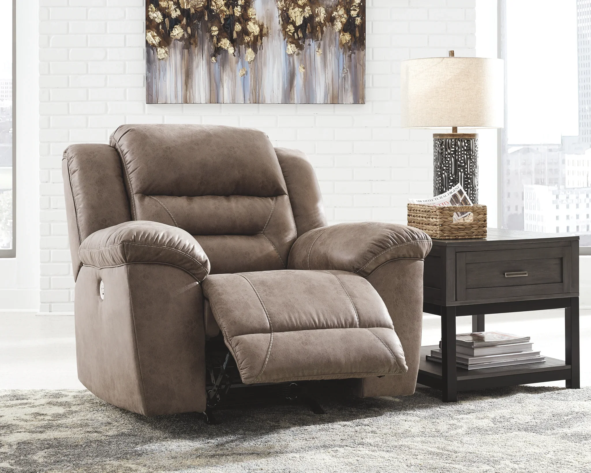 Stoneland - Fossil - 3 Pc. - Power Sofa, Loveseat, Rocker Recliner - Image 4