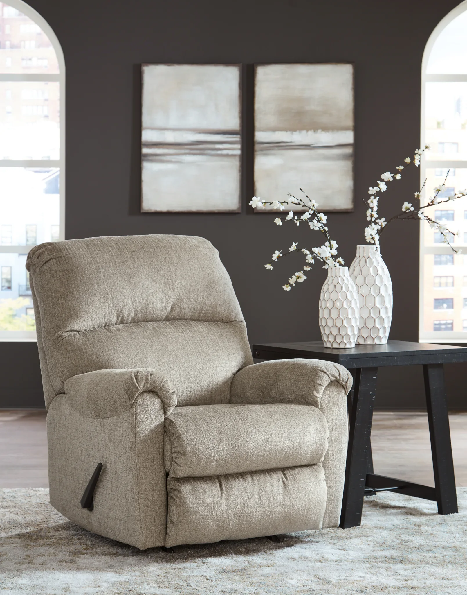 Stonemeade - 3 Pc. - Sofa, Loveseat, Rocker Recliner - Taupe - Image 8