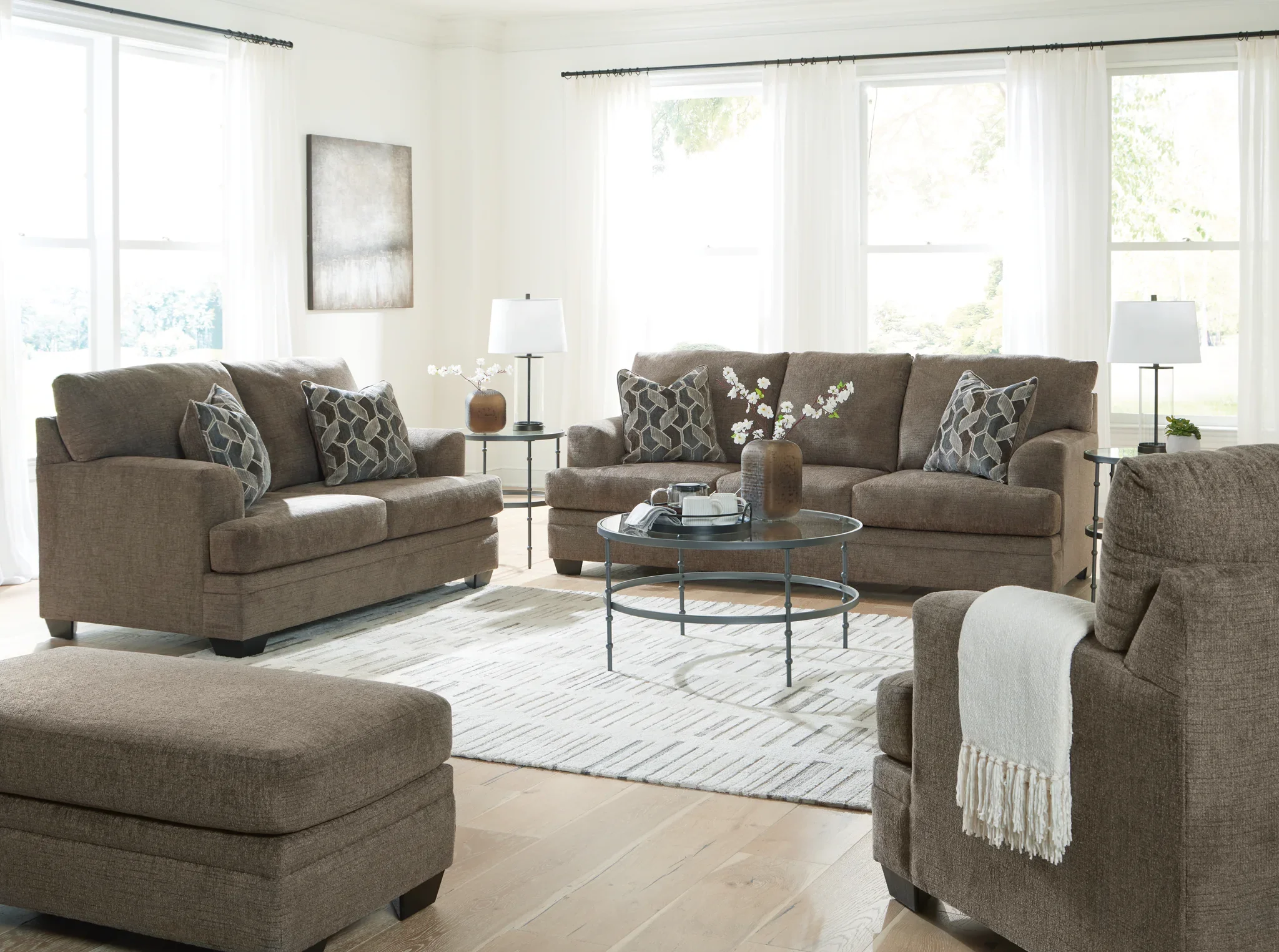 Stonemeade - 4 Pc. - Sofa, Loveseat, Chair And A Half, Ottoman - Nutmeg