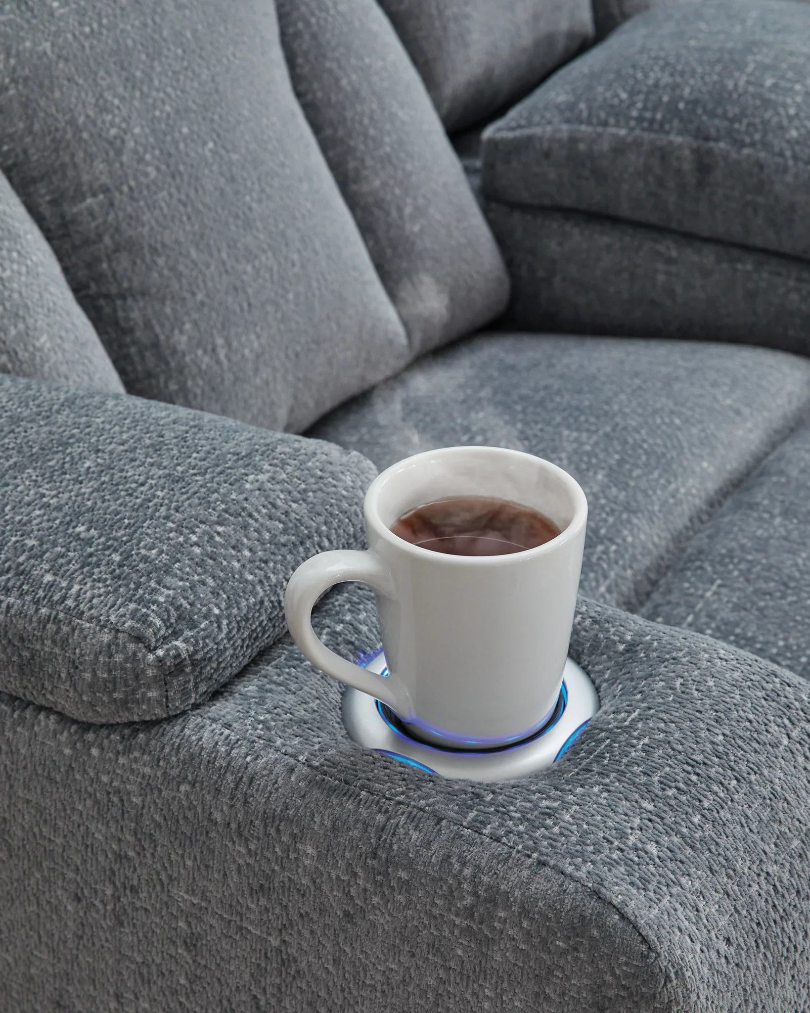 Studio Cave - Steel - Power Reclining Loveseat with Console - Image 12