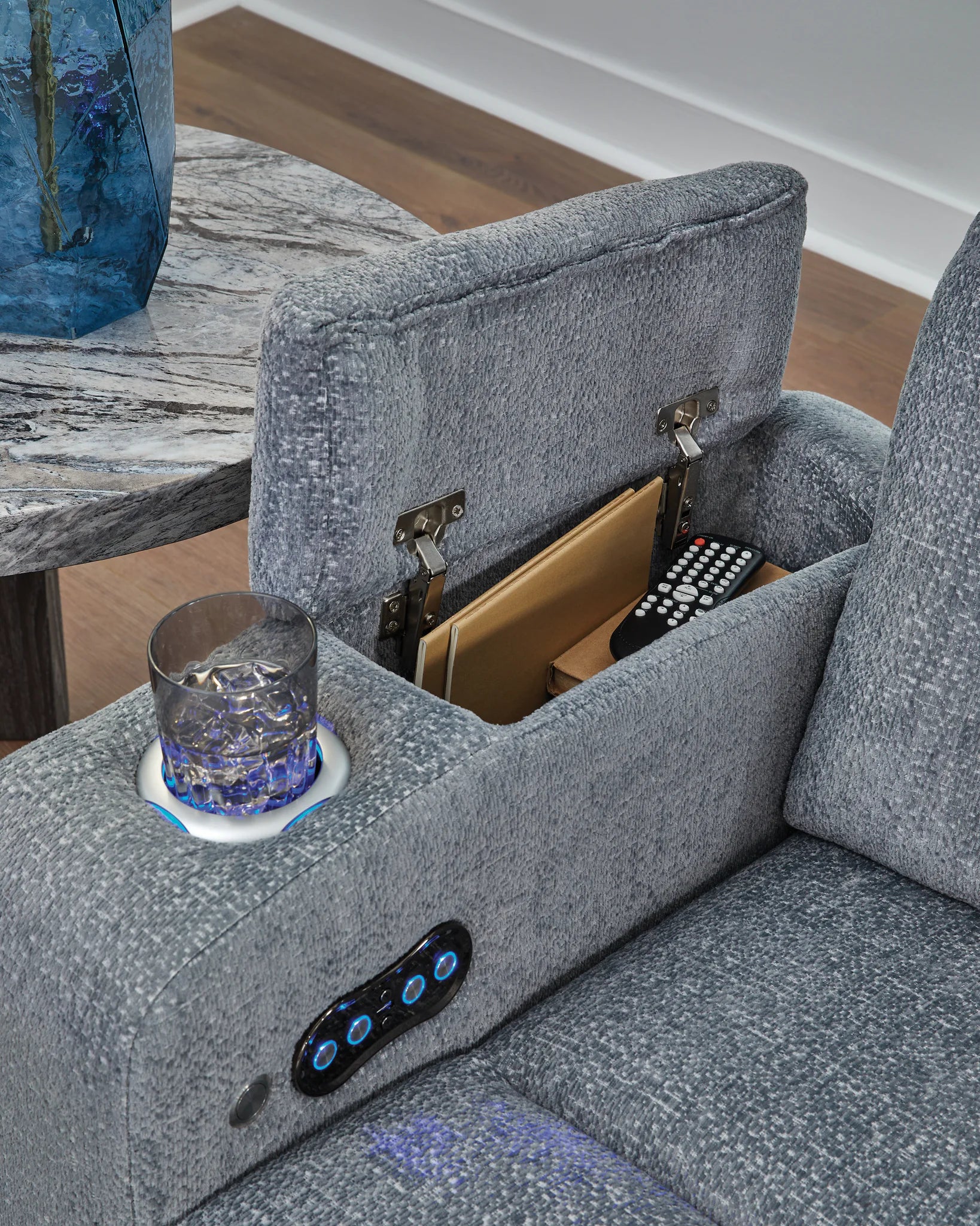 Studio Cave - Steel - Power Reclining Sofa - Image 10
