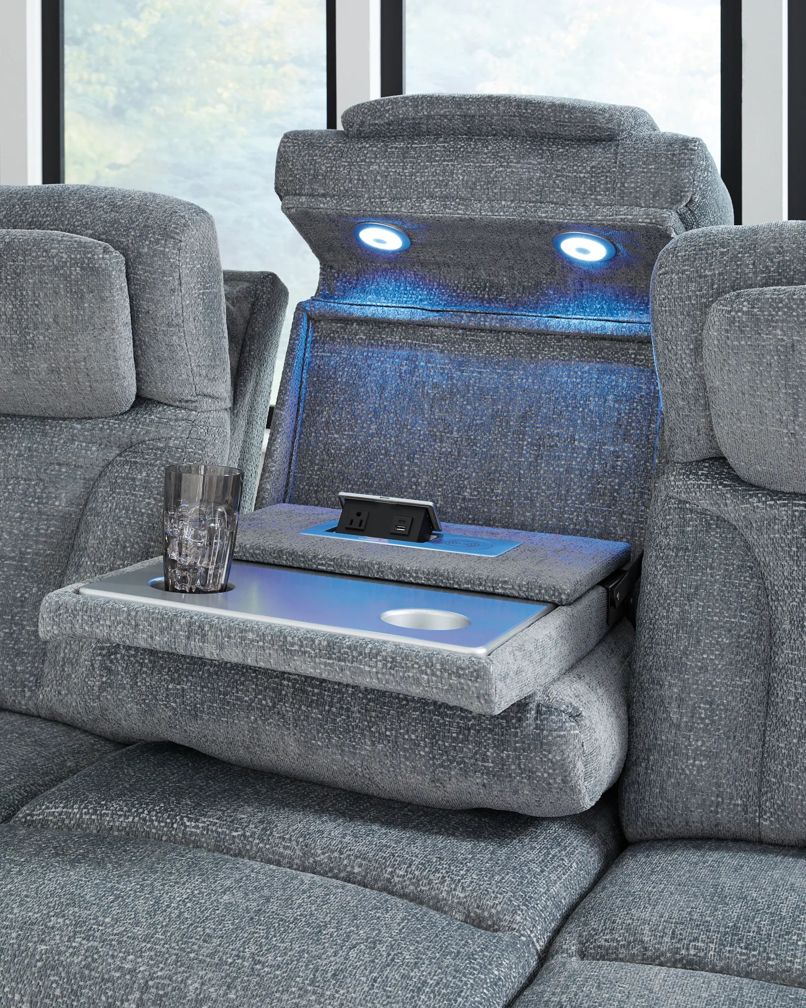 Studio Cave - Steel - Power Reclining Sofa - Image 7