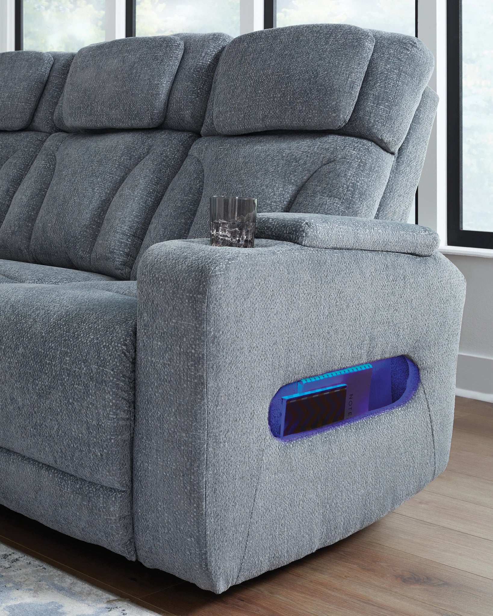 Studio Cave - Steel - Power Reclining Sofa - Image 9