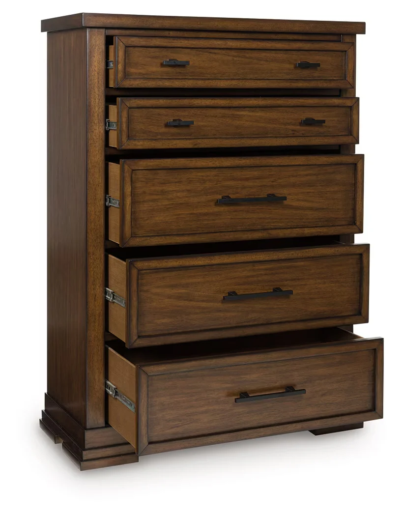 Taffenbrook - Medium Brown - Five Drawer Chest - Image 2