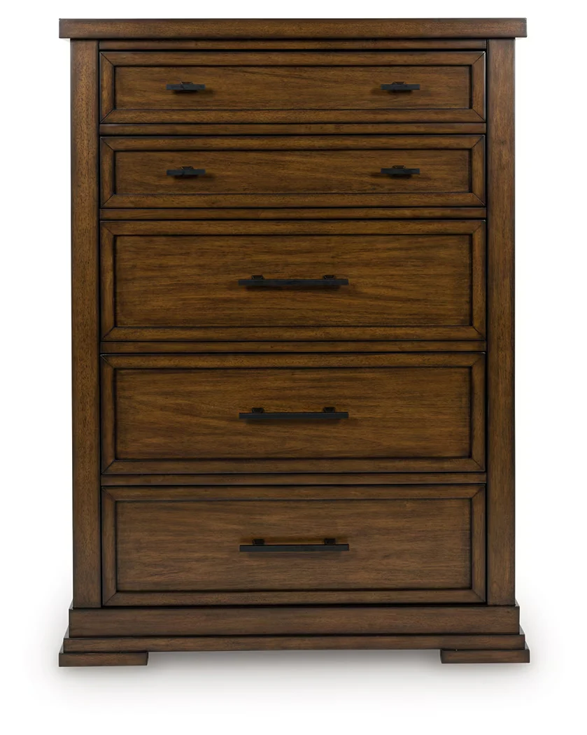 Taffenbrook - Medium Brown - Five Drawer Chest - Image 3