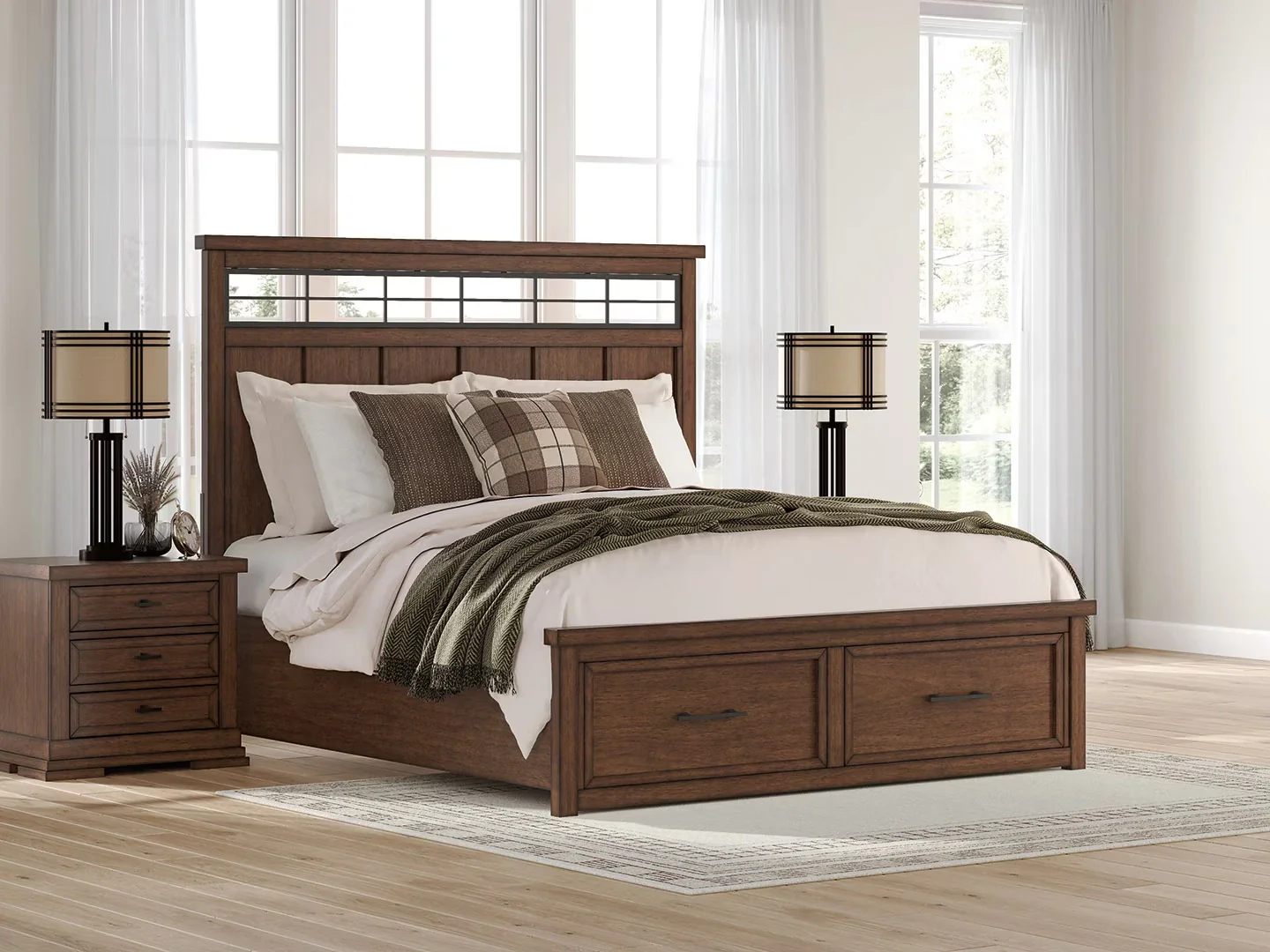 Taffenbrook - Medium Brown - King Panel Storage Bed - Image 2