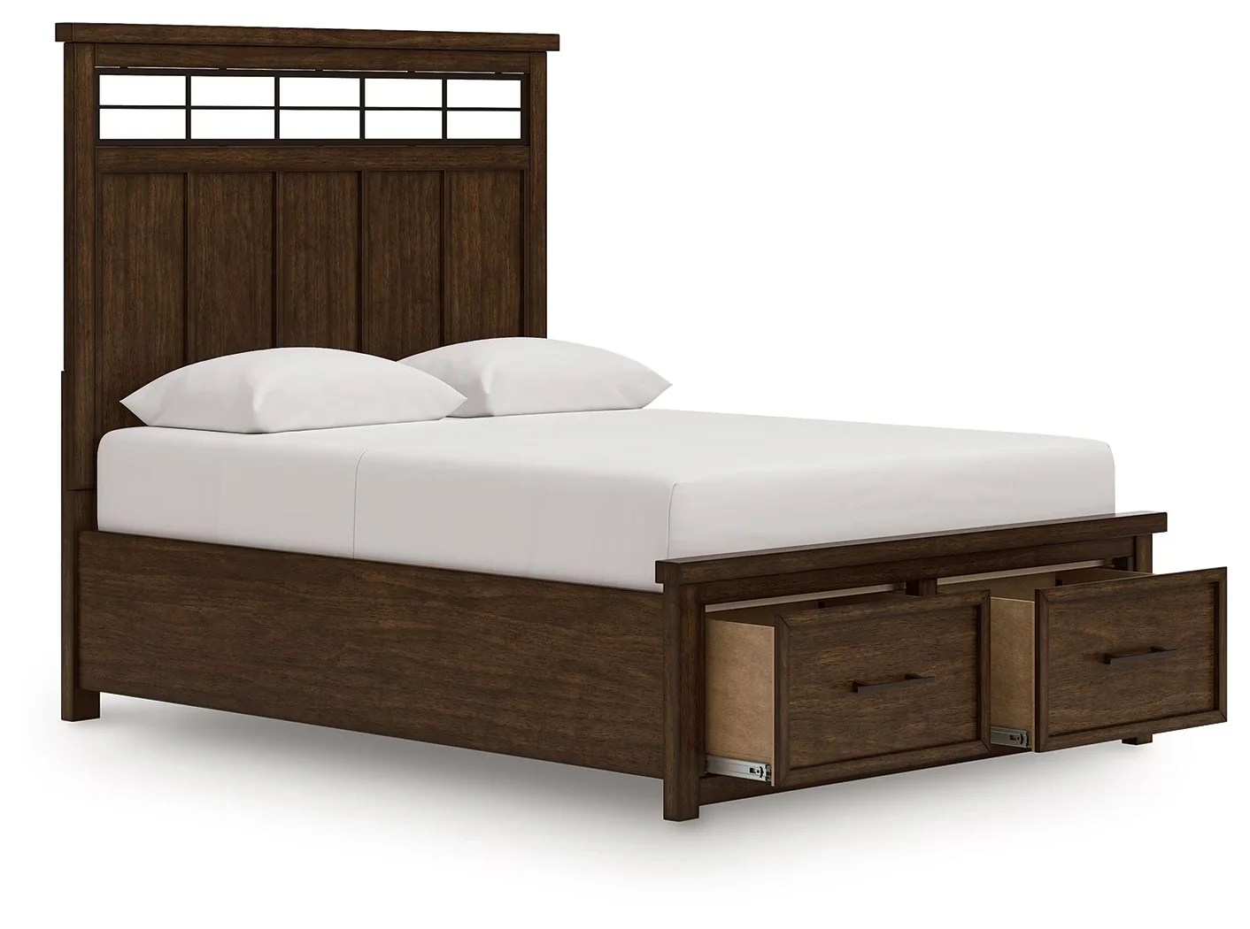 Taffenbrook - Medium Brown - Queen Panel Storage Bed - Image 3