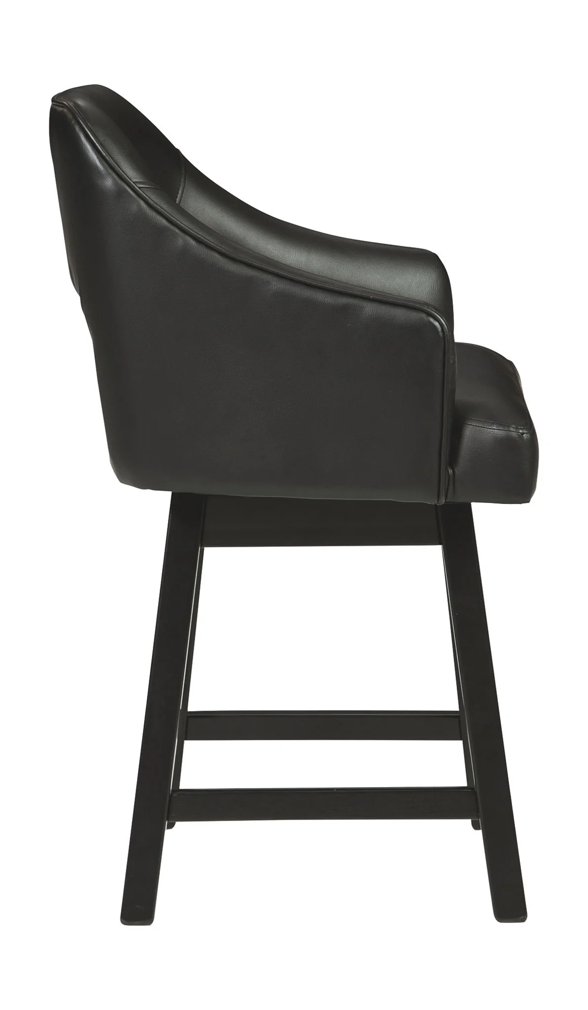 Tallenger - Black / Dark Brown - Uph Swivel Barstool (Set of 2) - Image 3