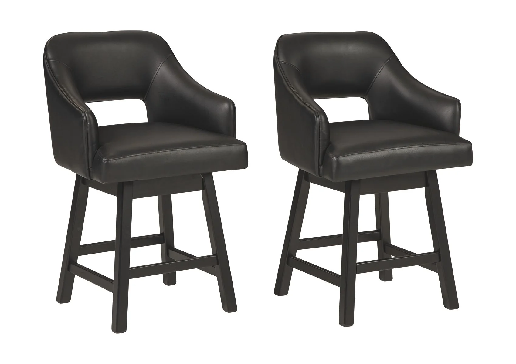 Tallenger - Black / Dark Brown - Uph Swivel Barstool (Set of 2) - Image 5