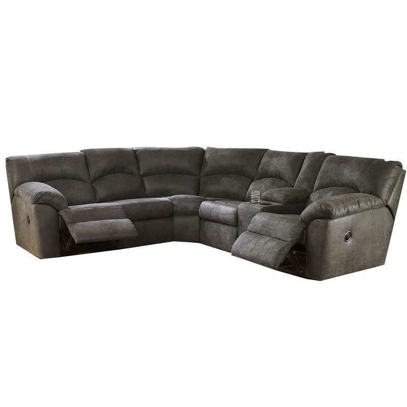 Tambo - Pewter - Right Arm Facing Loveseat With Console 2 Pc Sectional