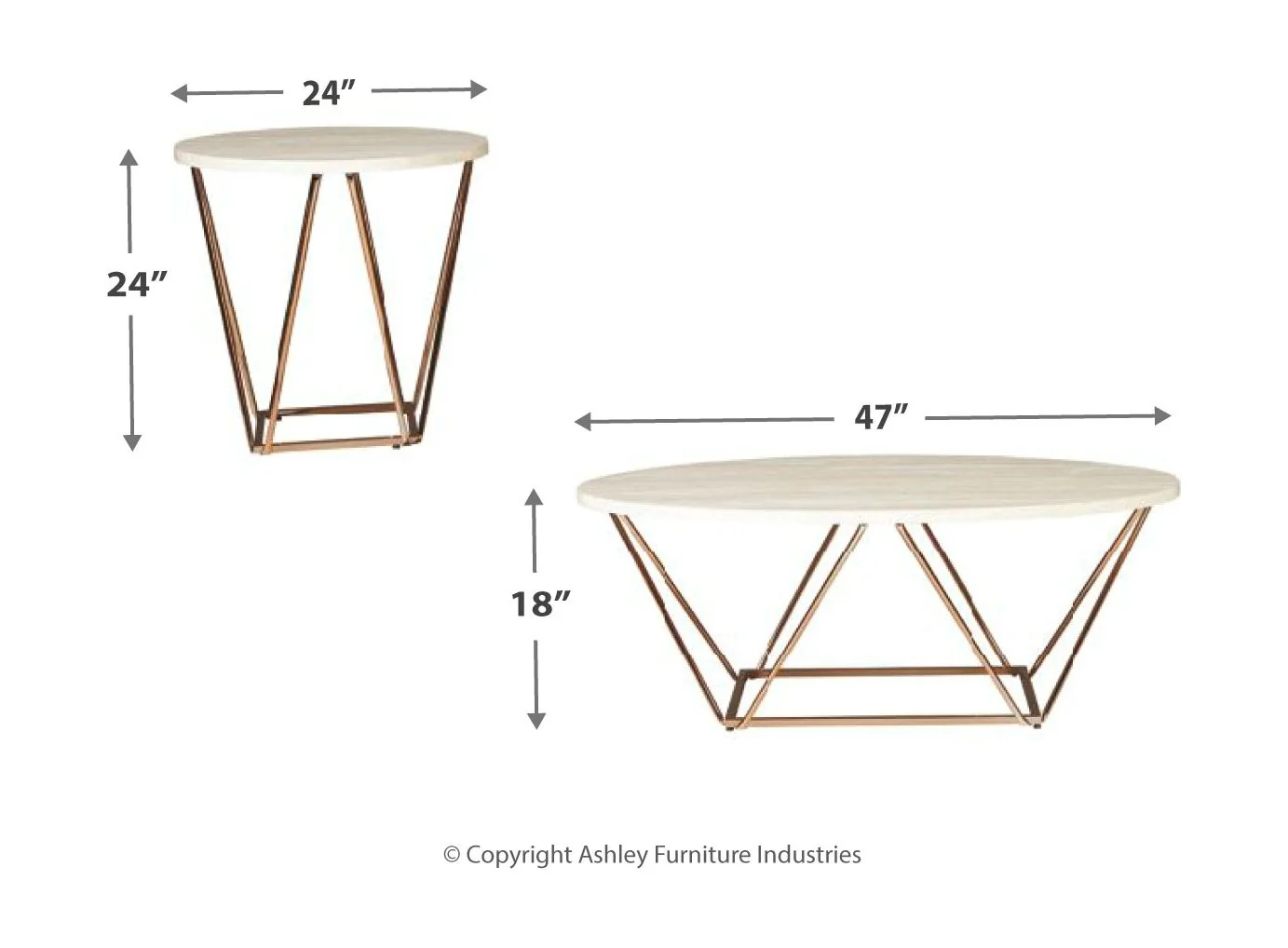 Tarica - White / Metallic - Occasional Table Set (Set of 3) - Image 3