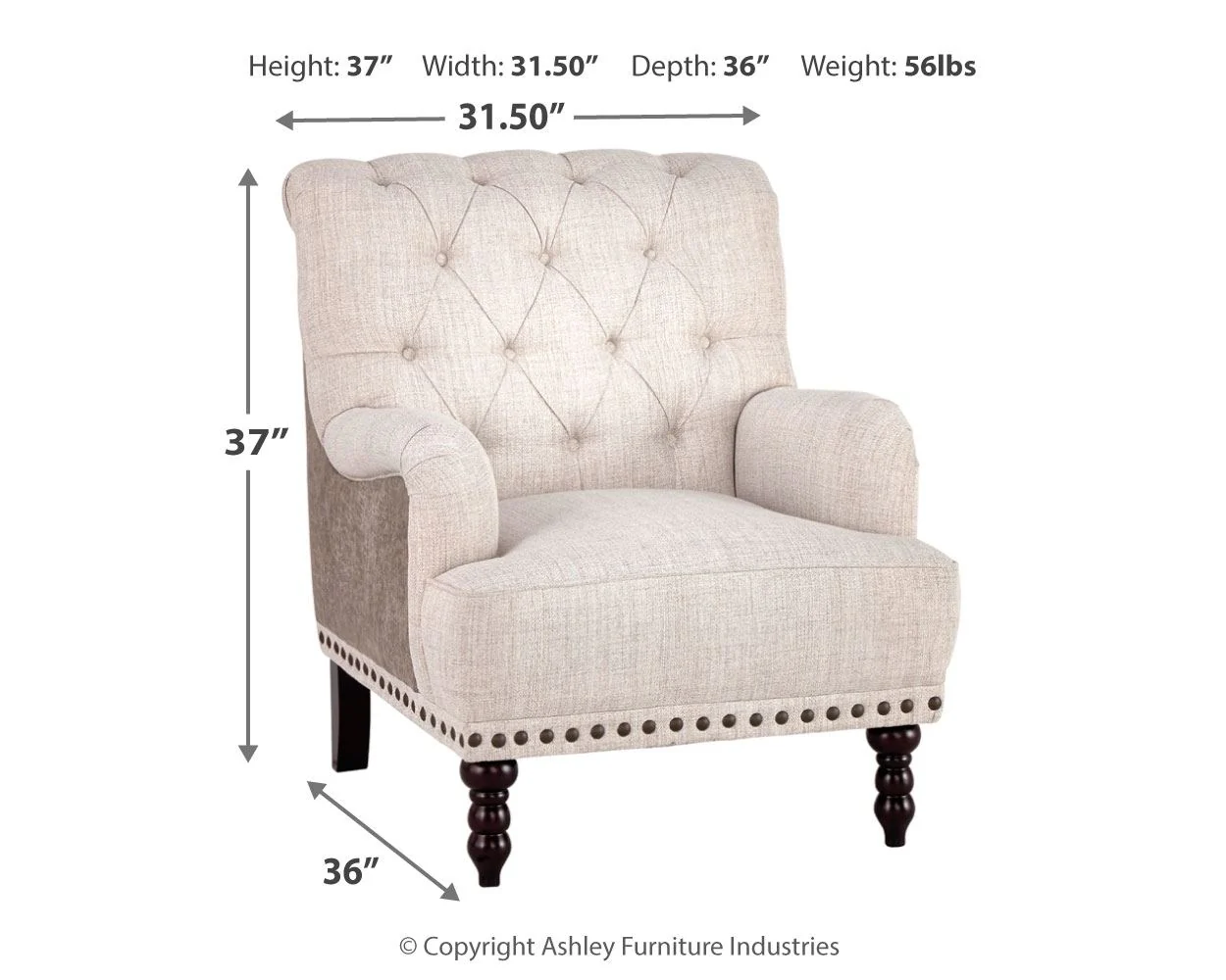 Tartonelle - Ivory / Taupe - Accent Chair - Image 3