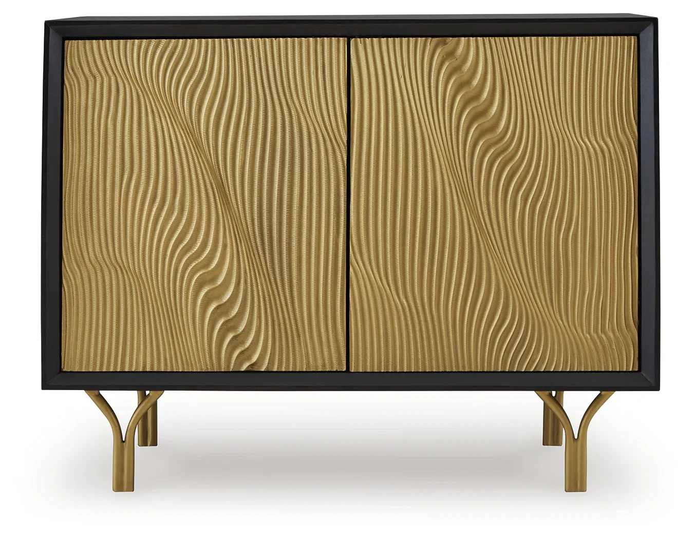 Tayner - Black / Gold Finish - Accent Cabinet - Image 4
