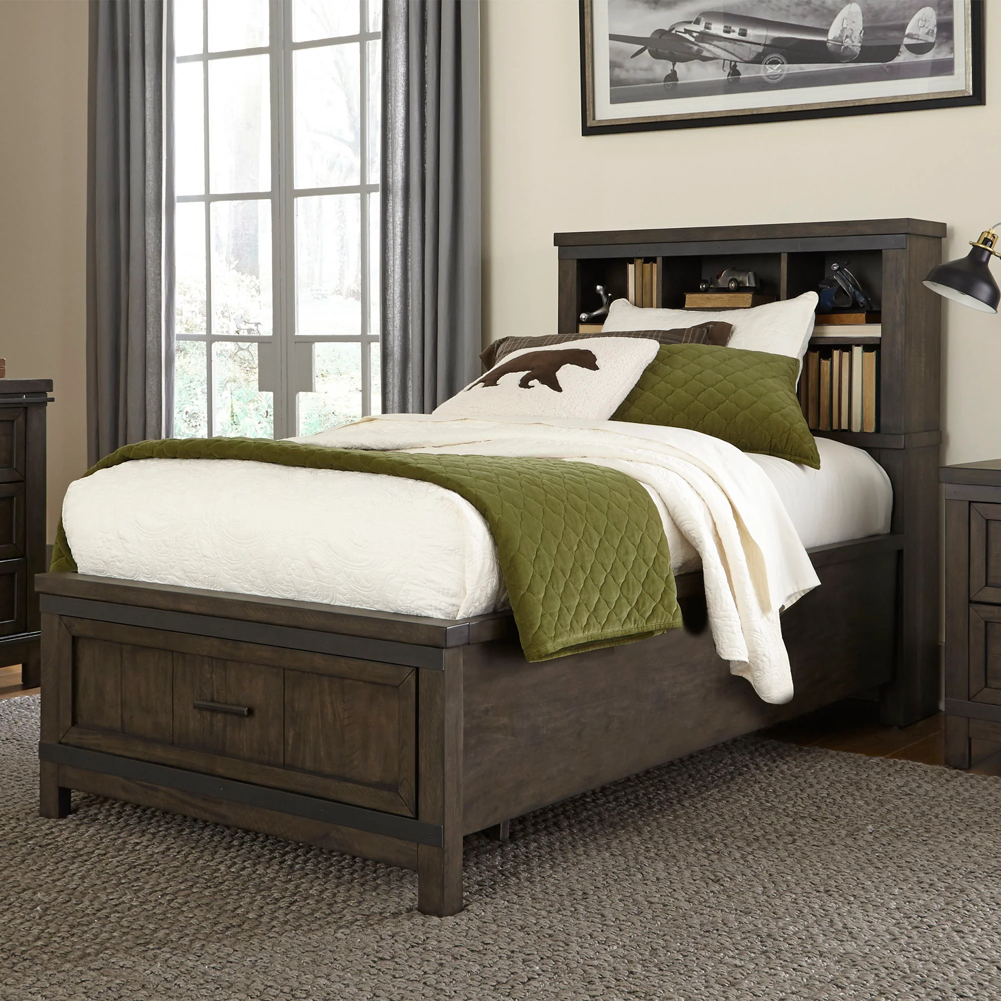 Thornwood Hills - Twin Bookcase Bed - Dark Gray - Image 2