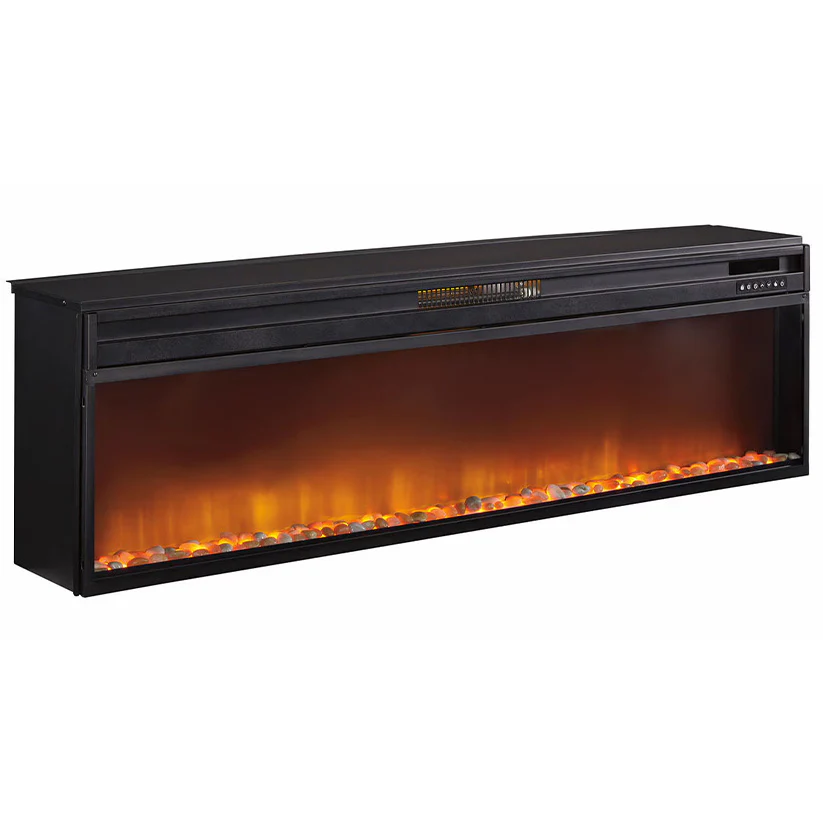 Todoe - Gray - 2 Pc. - 65" TV Stand With Wide Fireplace Insert - Image 4