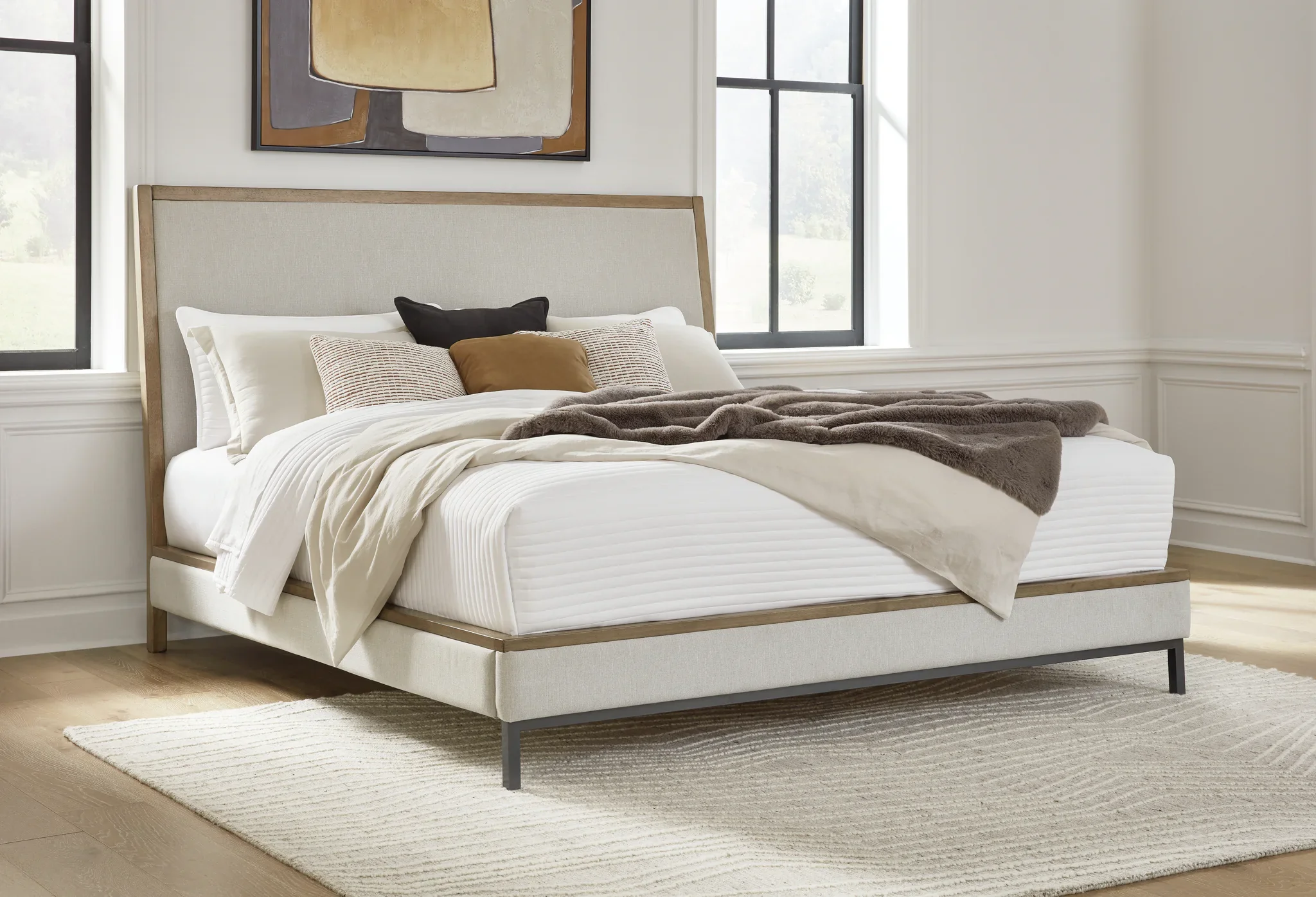 Tomtyn - Light Brown - California King Upholstered Bed - Image 2