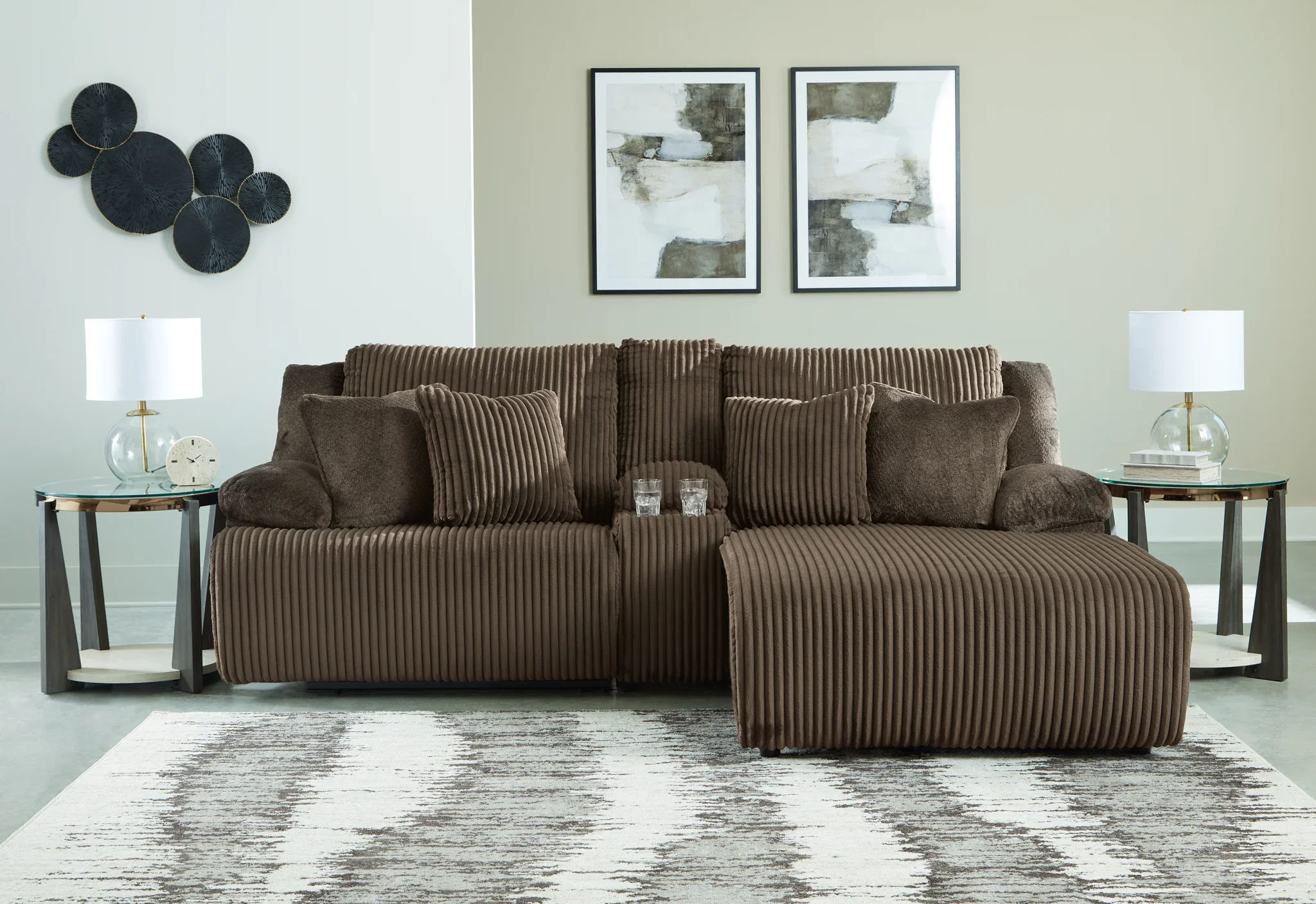 Top Tier - Chocolate - 3-Piece Reclining Sectional Sofa With Raf Press Back Chaise - Image 2