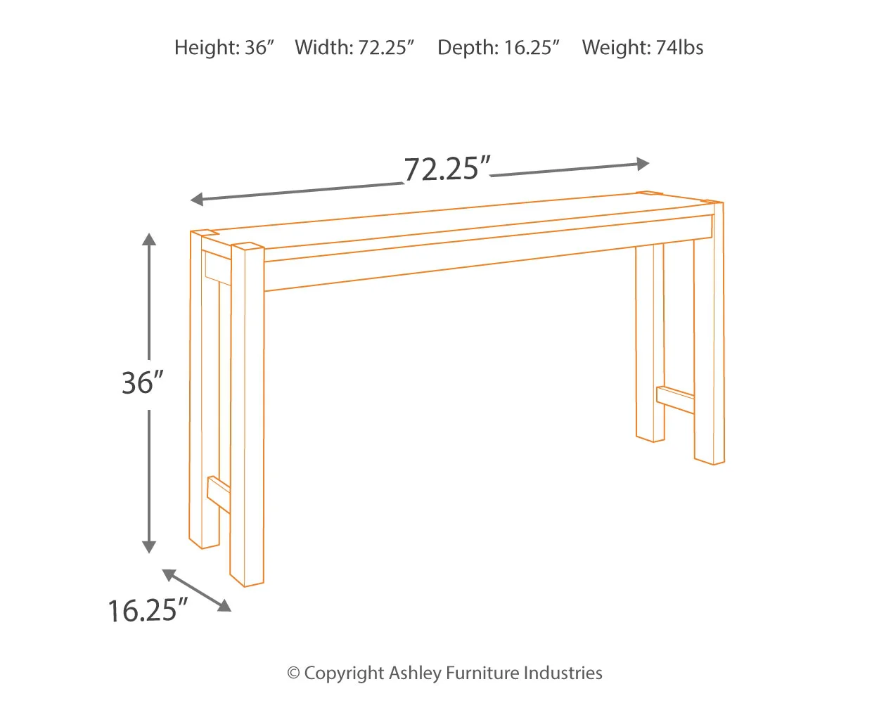 Torjin - Dark Brown - Long Counter Table - Image 4
