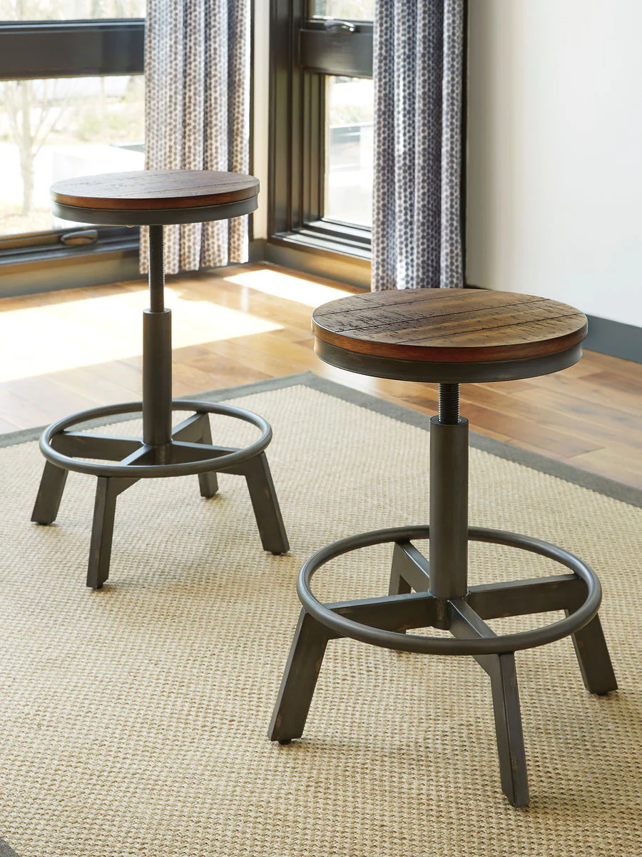 Torjin - Dark Brown - Swivel Stool (Set of 2) - Image 2
