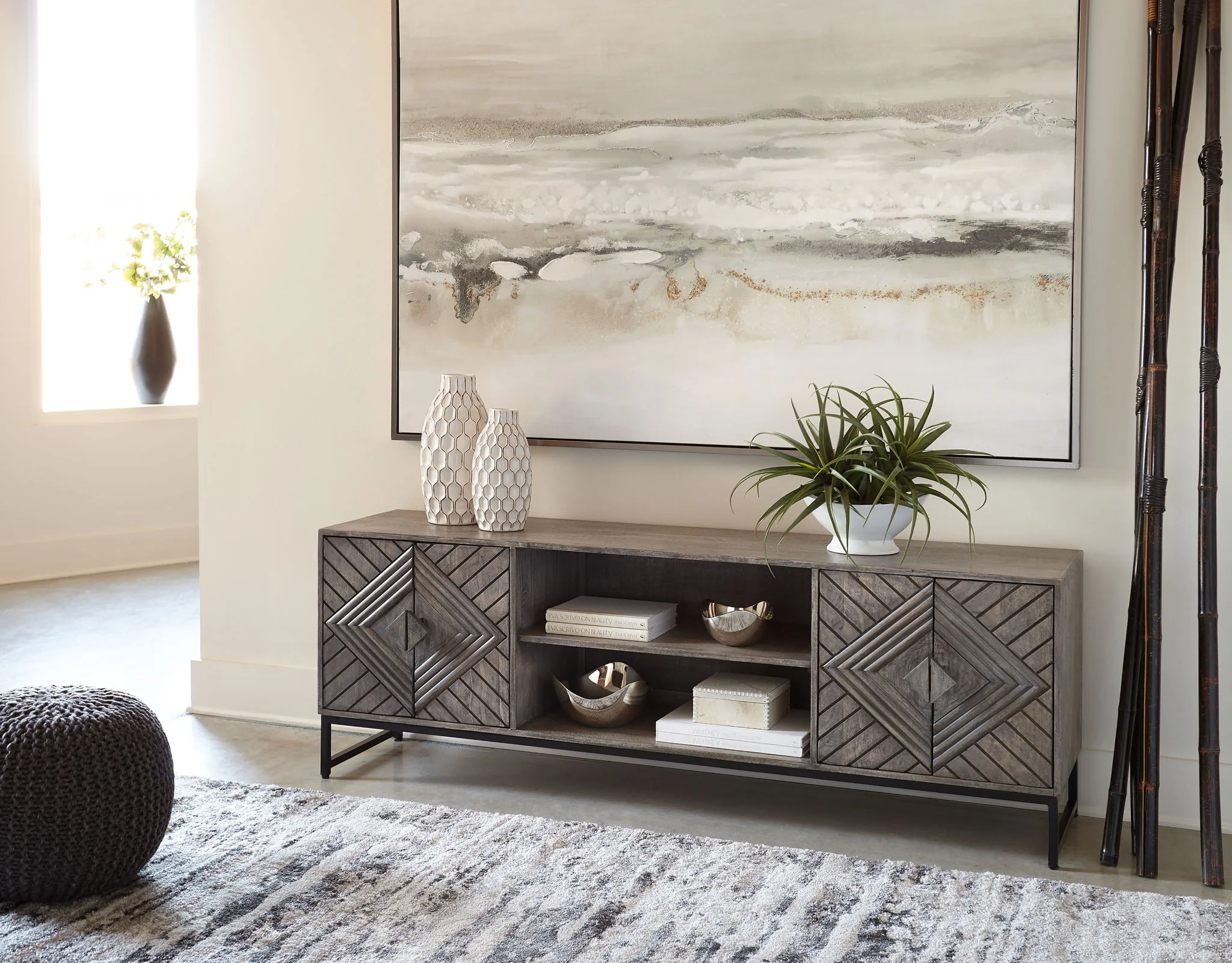 Treybrook - Distressed Gray - 2 Door Accent Cabinet - Image 2