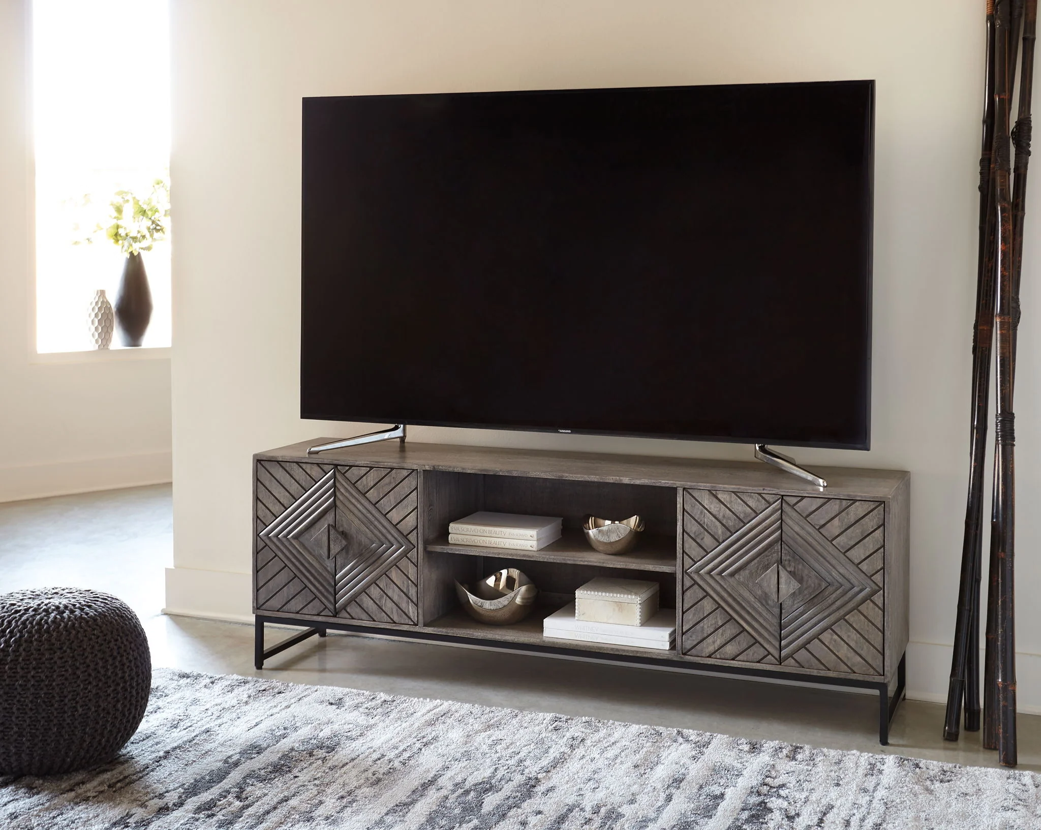 Treybrook - Distressed Gray - 2 Door Accent Cabinet - Image 4