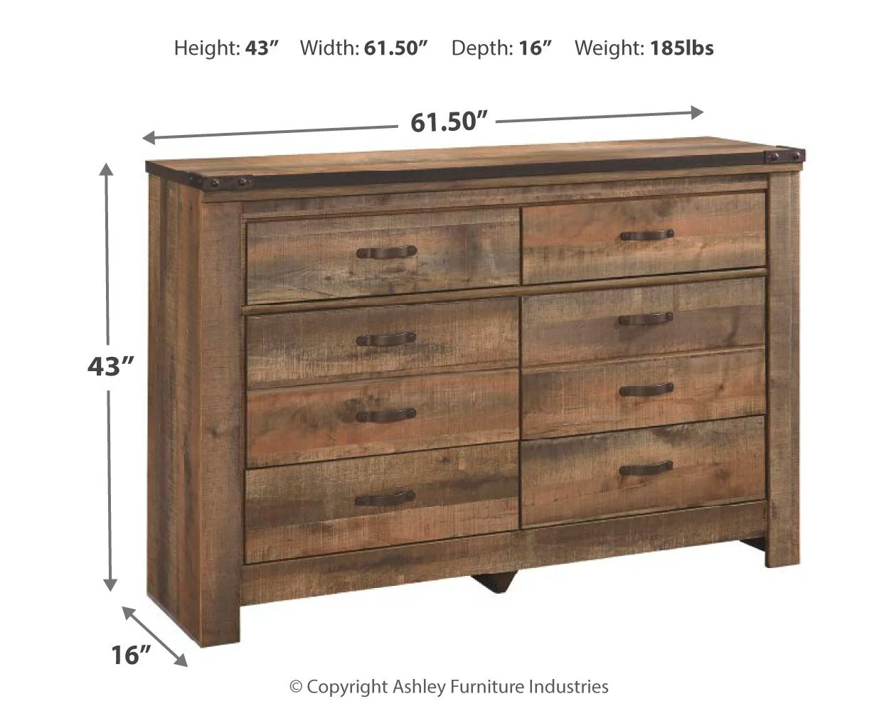 Trinell - Brown Dark - Six Drawer Dresser - Image 4