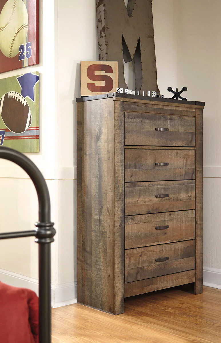 Trinell - Brown - Five Drawer Chest - Image 2
