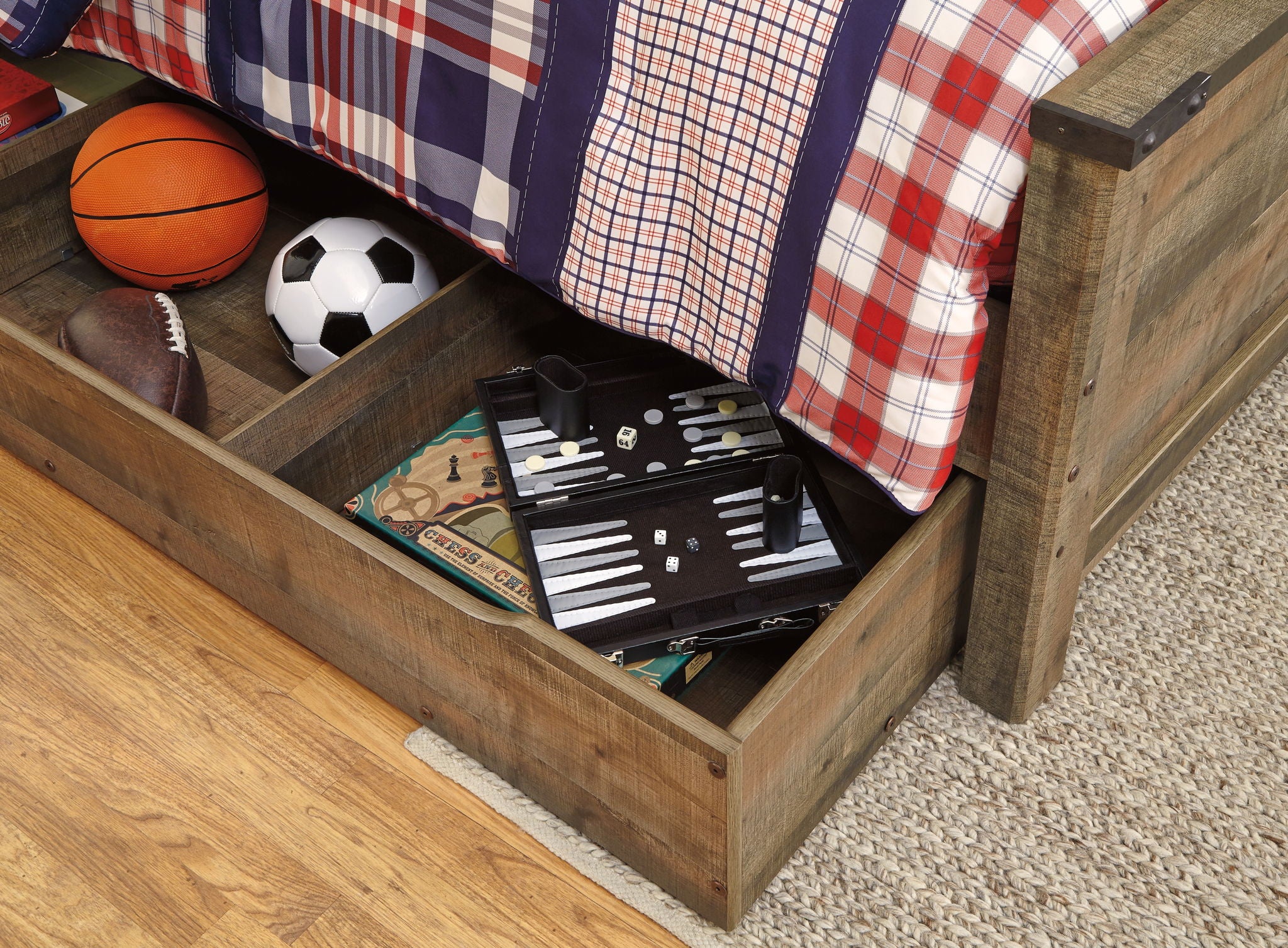 Trinell - Brown - Twin Bookcase Bed With 1 Large Storage Drawer - Image 4