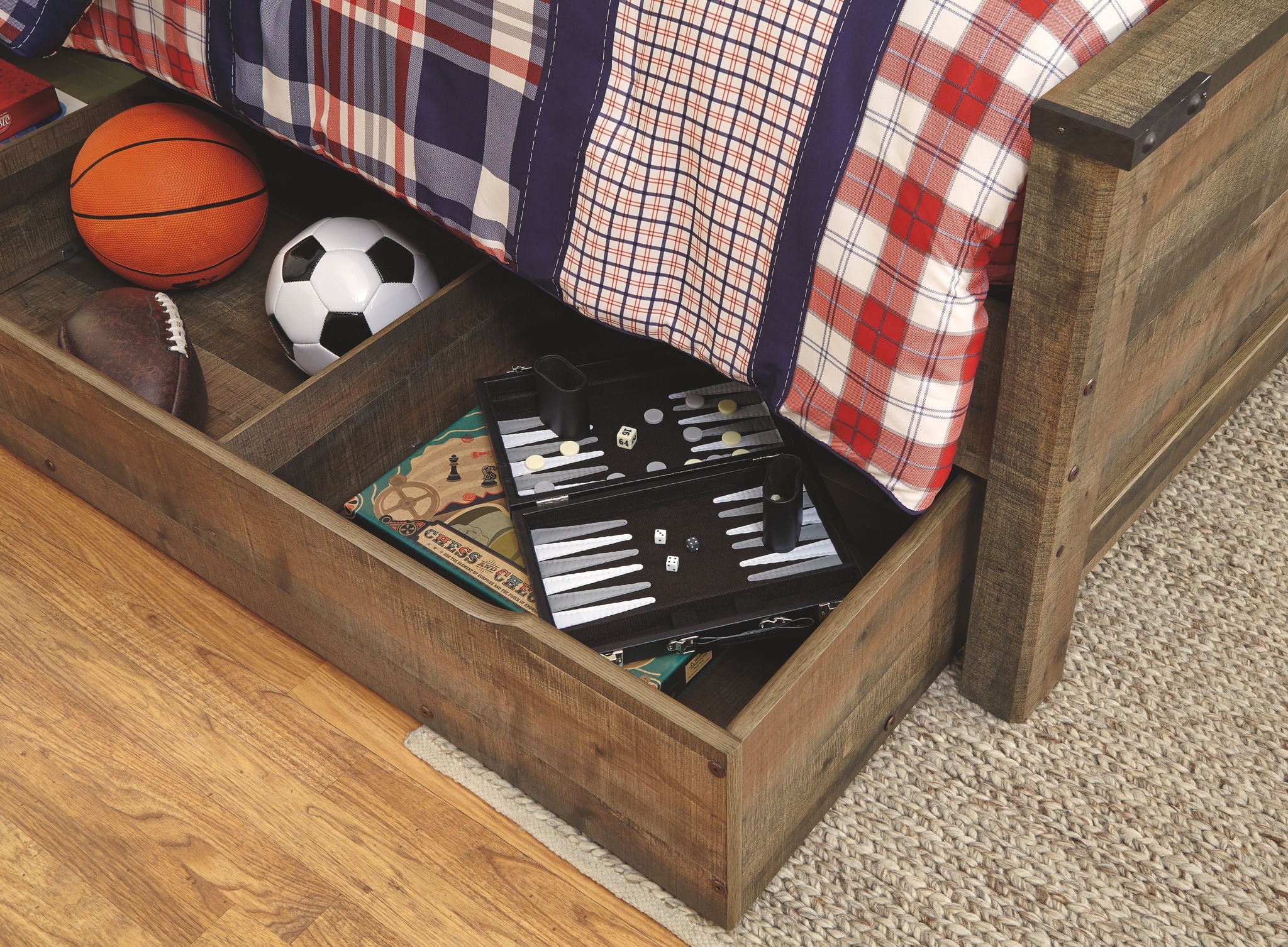 Trinell - Brown - Twin Panel Bed With 1 Large Storage Drawer - Image 3
