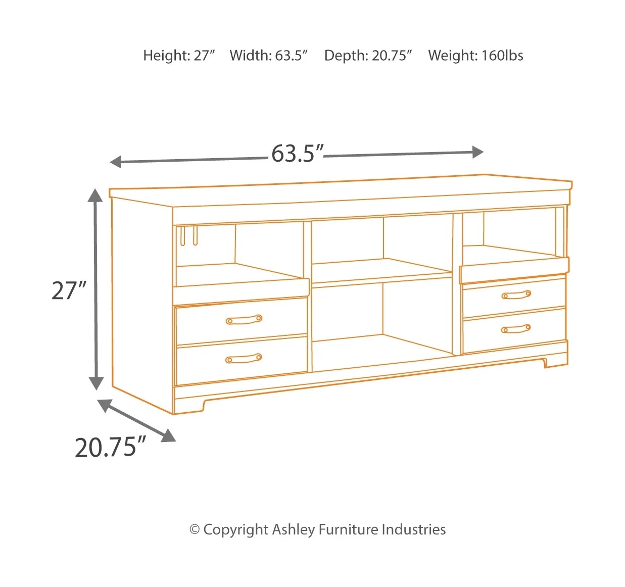 Trinell - Brown - 3 Pc. - Entertainment Center - 63" TV Stand - Image 5